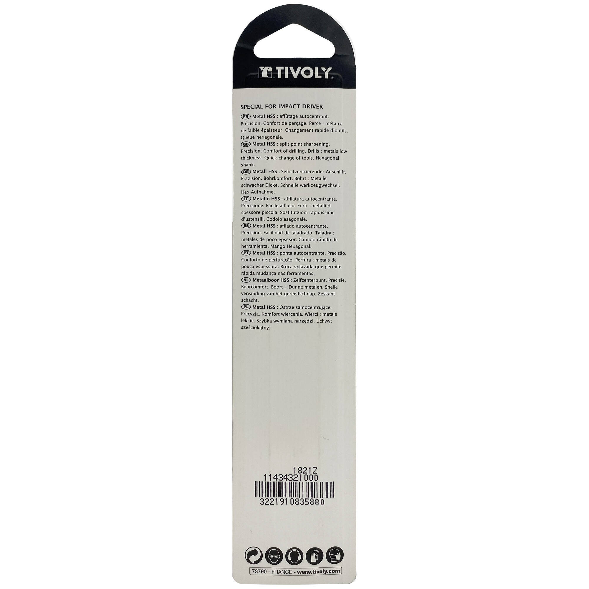 Ø: 10 / L: 133 / Broca para metal HSS | MANGO HEXAGONAL 6,35 mm | Afilado especial (Blíster)