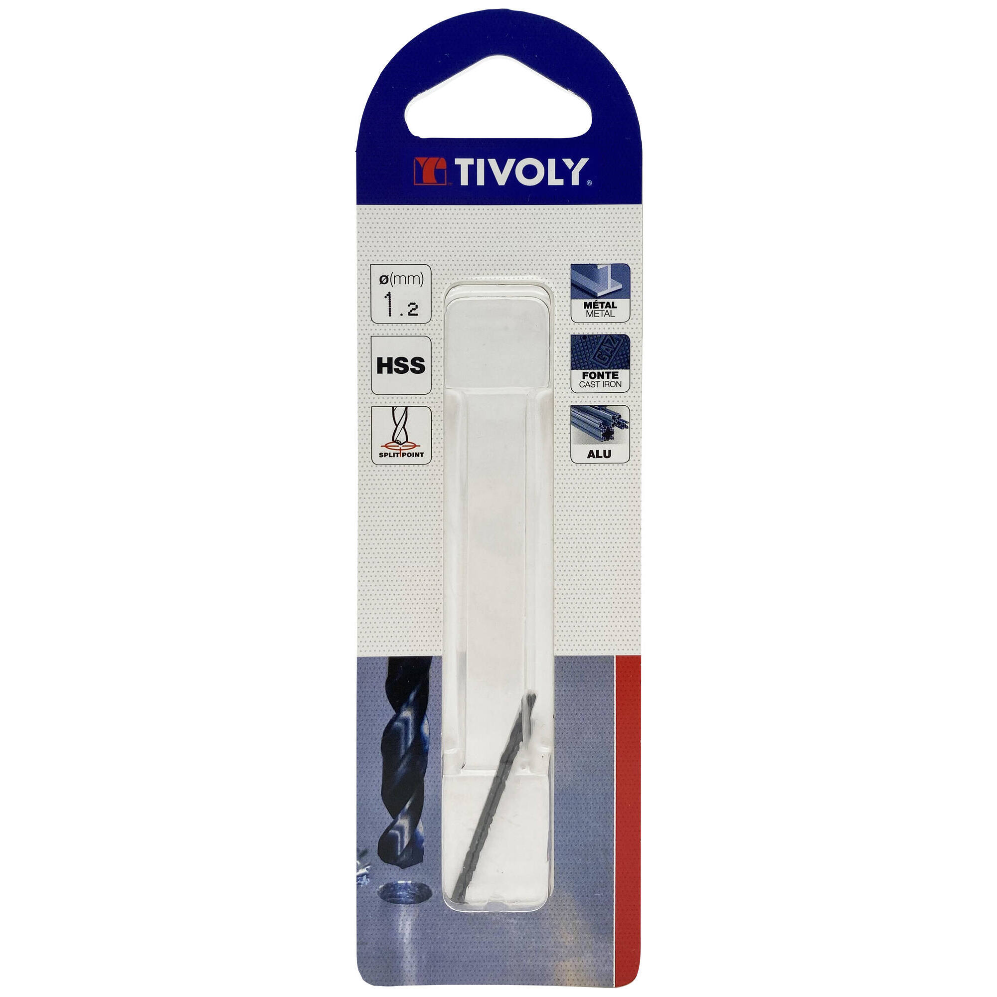 Ø: 1.2 / L: 38 / Broca para metal HSS - Tratamiento STEAM -Afilado SPLIT POINT (Blíster)