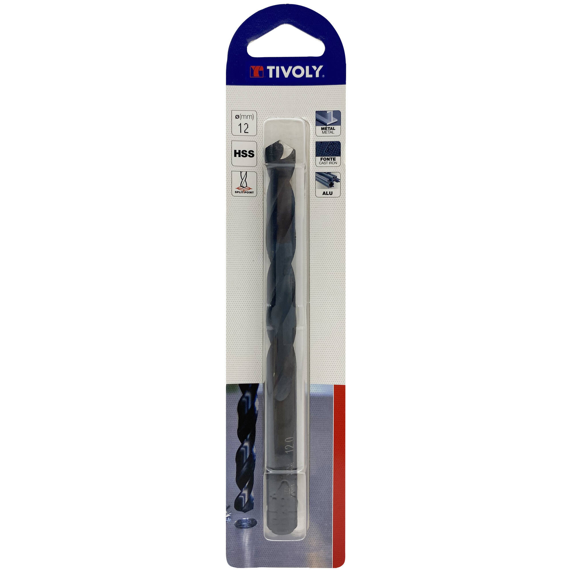 Ø: 12 / L: 151 / Broca para metal HSS - Tratamiento STEAM -Afilado SPLIT POINT (Blíster)