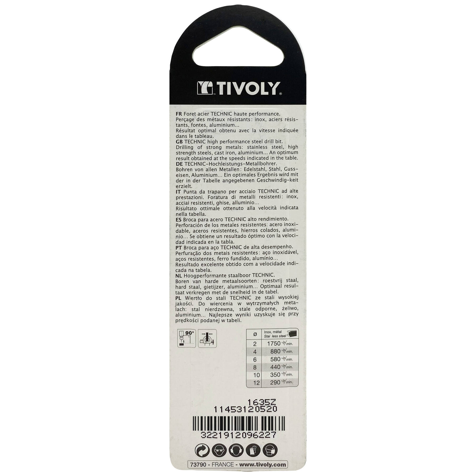 Ø: 5.2 / L: 86 / Broca para metal HSS -Recubrimiento de la punta con TiN -Afilado SPLIT POINT -Mango de 3 caras (Blíster)