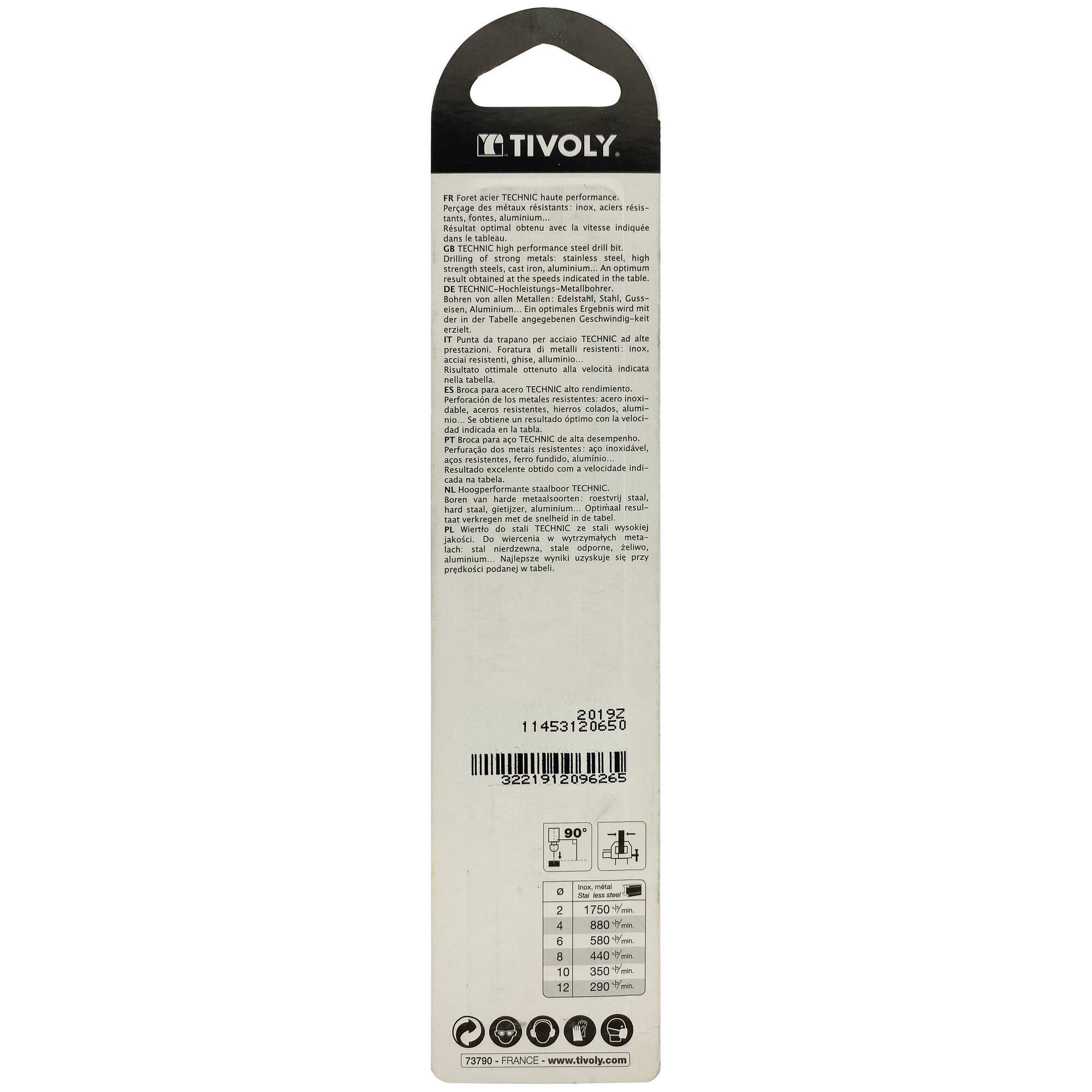 Ø: 6.5 / L: 101 / Broca para metal HSS -Recubrimiento de la punta con TiN -Afilado SPLIT POINT -Mango de 3 caras (Blíster)