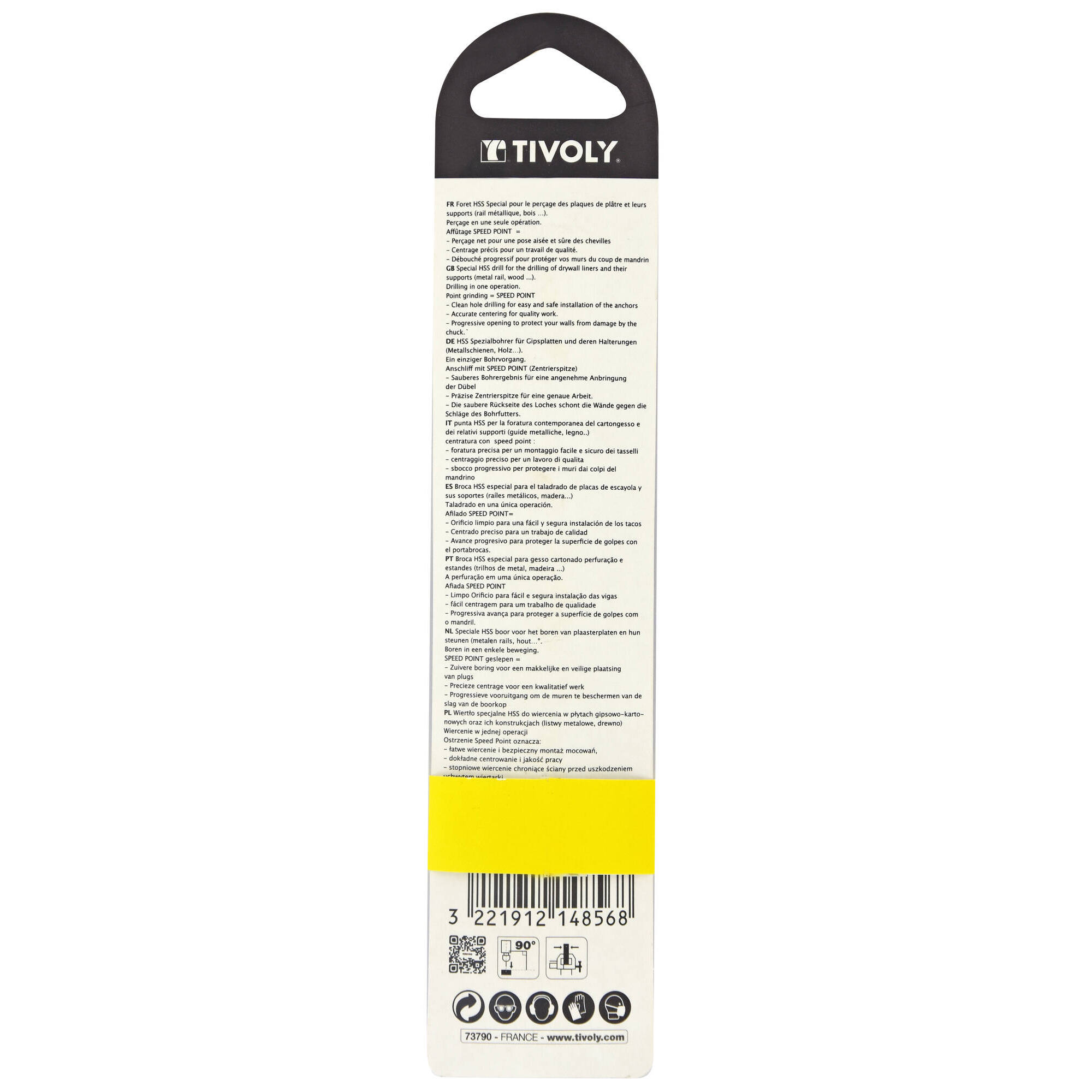 Ø: 11 / Broca HSS especial para taladrar placas de yeso y sus soportes -Mango hexagonal (Blíster) / L: 133