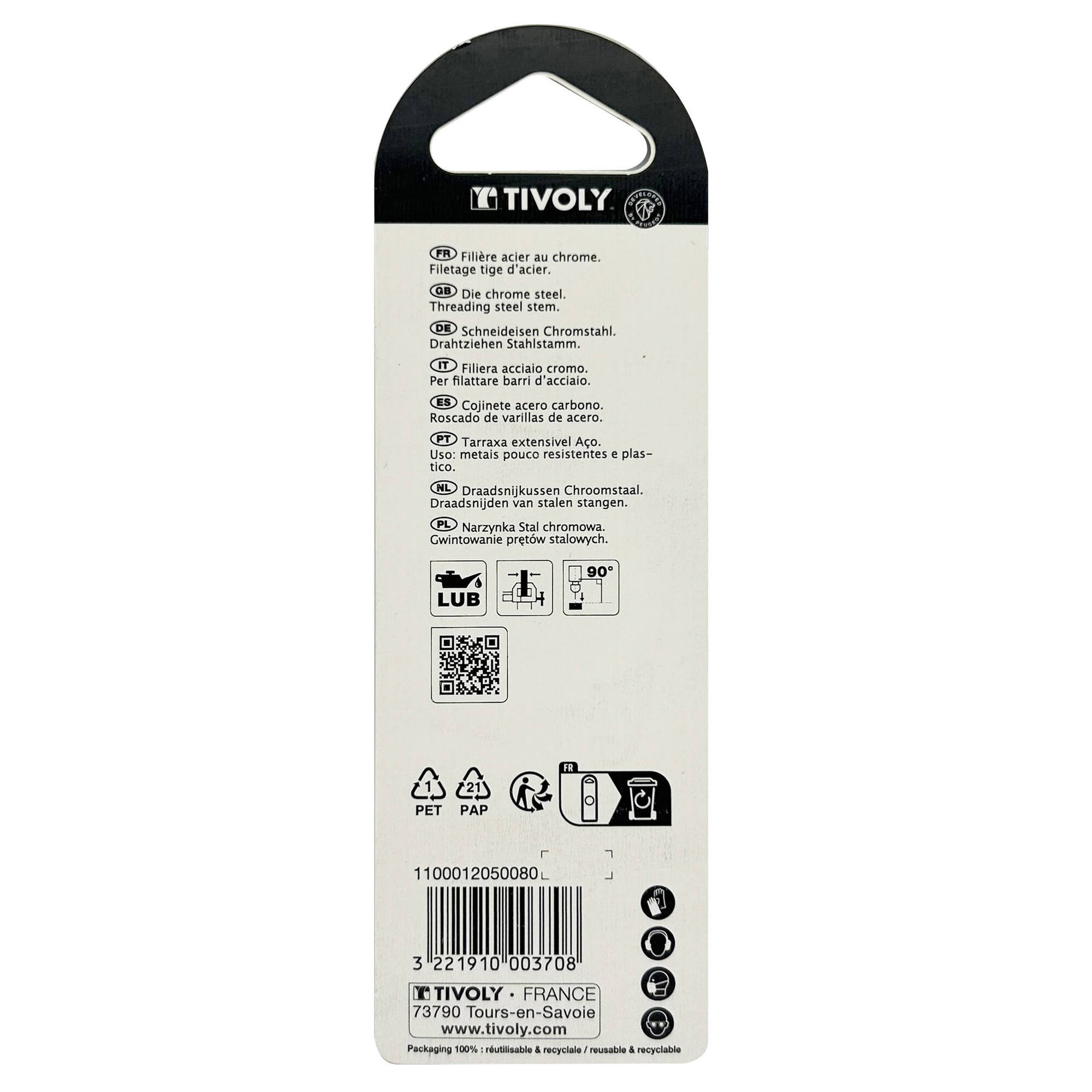 Cojinetes de roscar acero cromado (rosca 25,4) Métrica (Blíster) / Ø: M5 / P:80 / Cage: 25.4