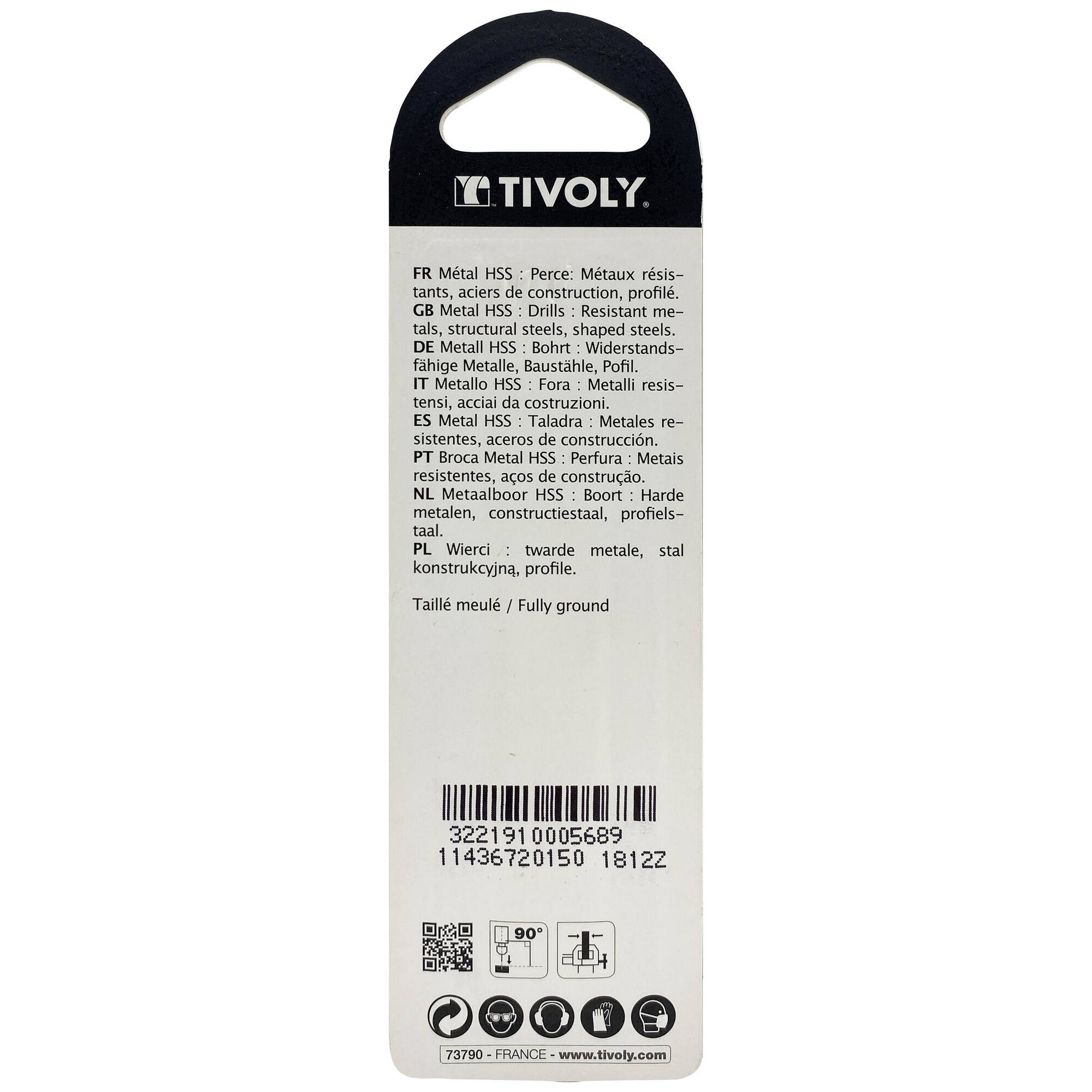 Ø: 1.5 / L: 40 / Broca para metal HSS - Tratamiento STEAM -Afilado SPLIT POINT (Blíster)