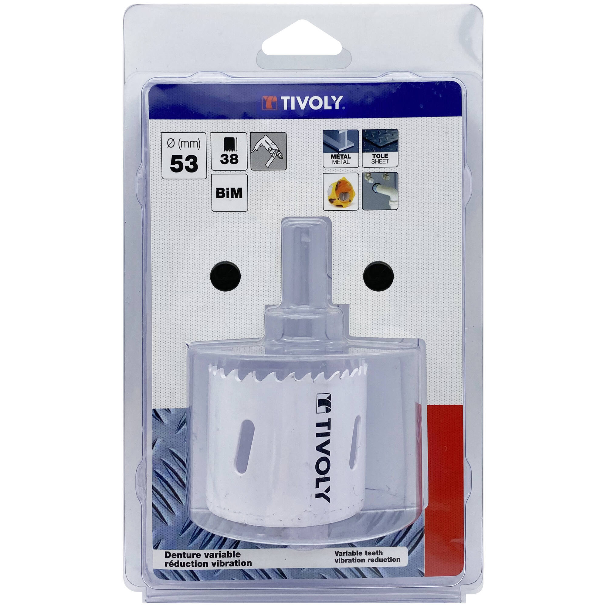 Ø: 53 / Sierra de corona bimetal HSS (Estuche blíster) / H: 38