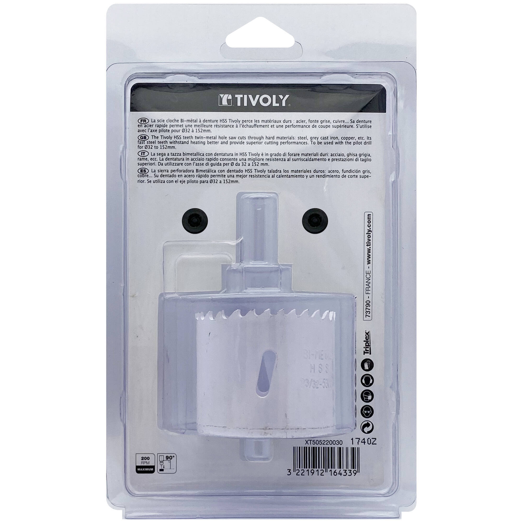 Ø: 53 / Sierra de corona bimetal HSS (Estuche blíster) / H: 38