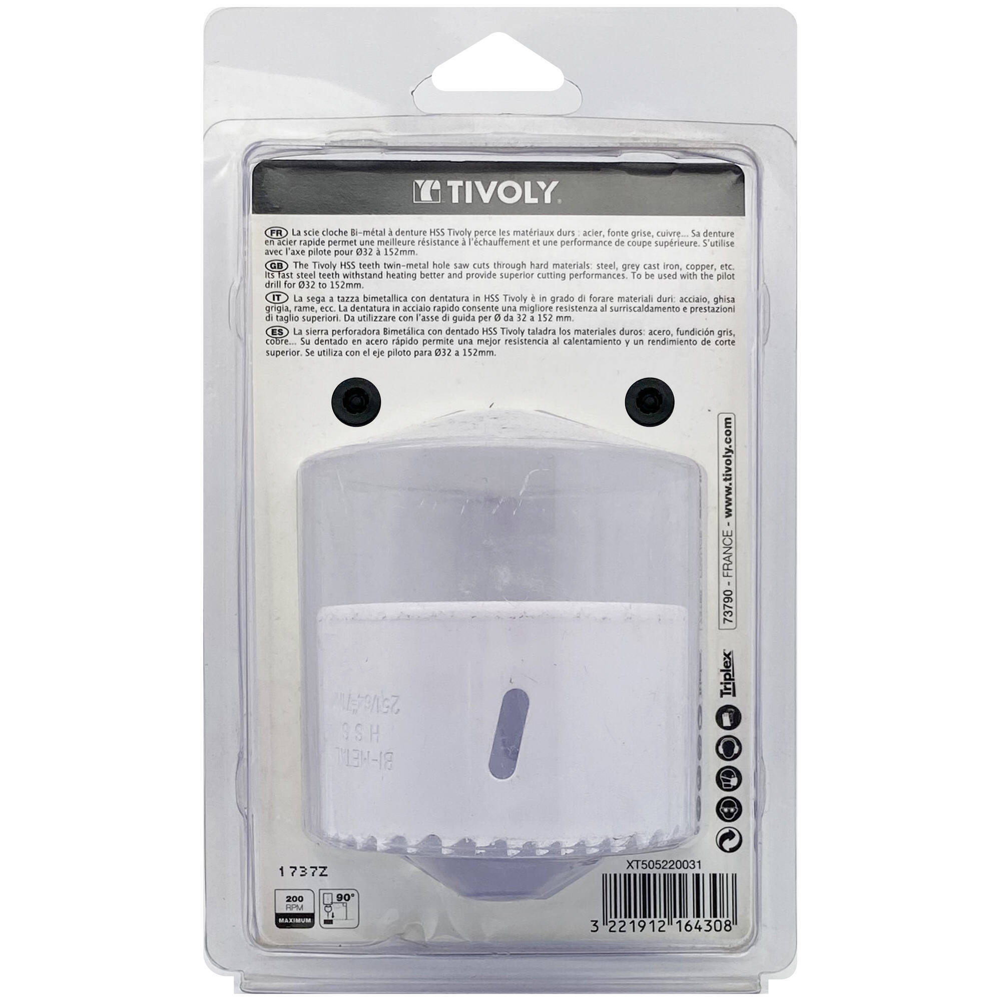 Ø: 71 / Sierra de corona bimetal HSS (Estuche blíster) / H: 38