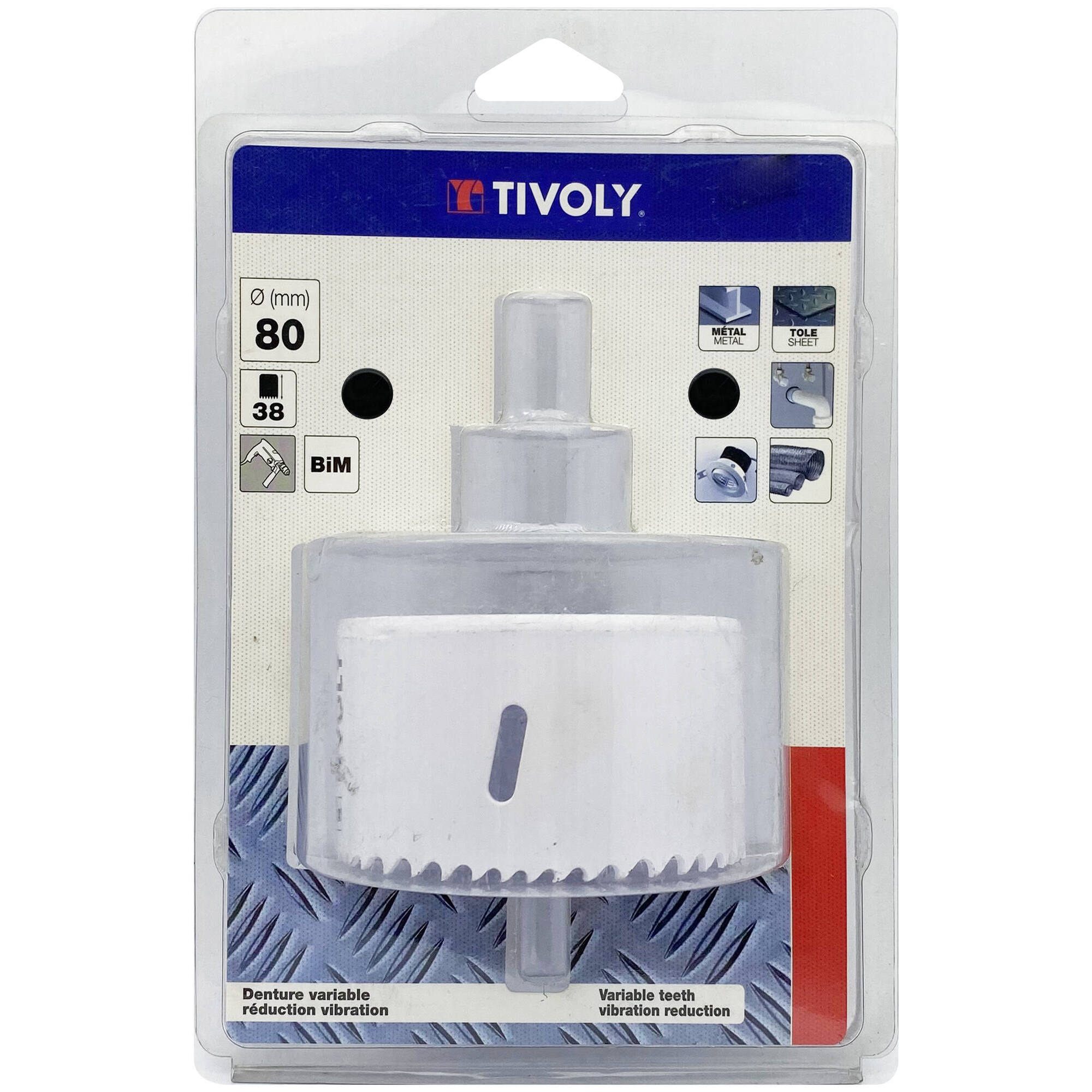 Ø: 80 / Sierra de corona bimetal HSS (Estuche blíster) / H: 38