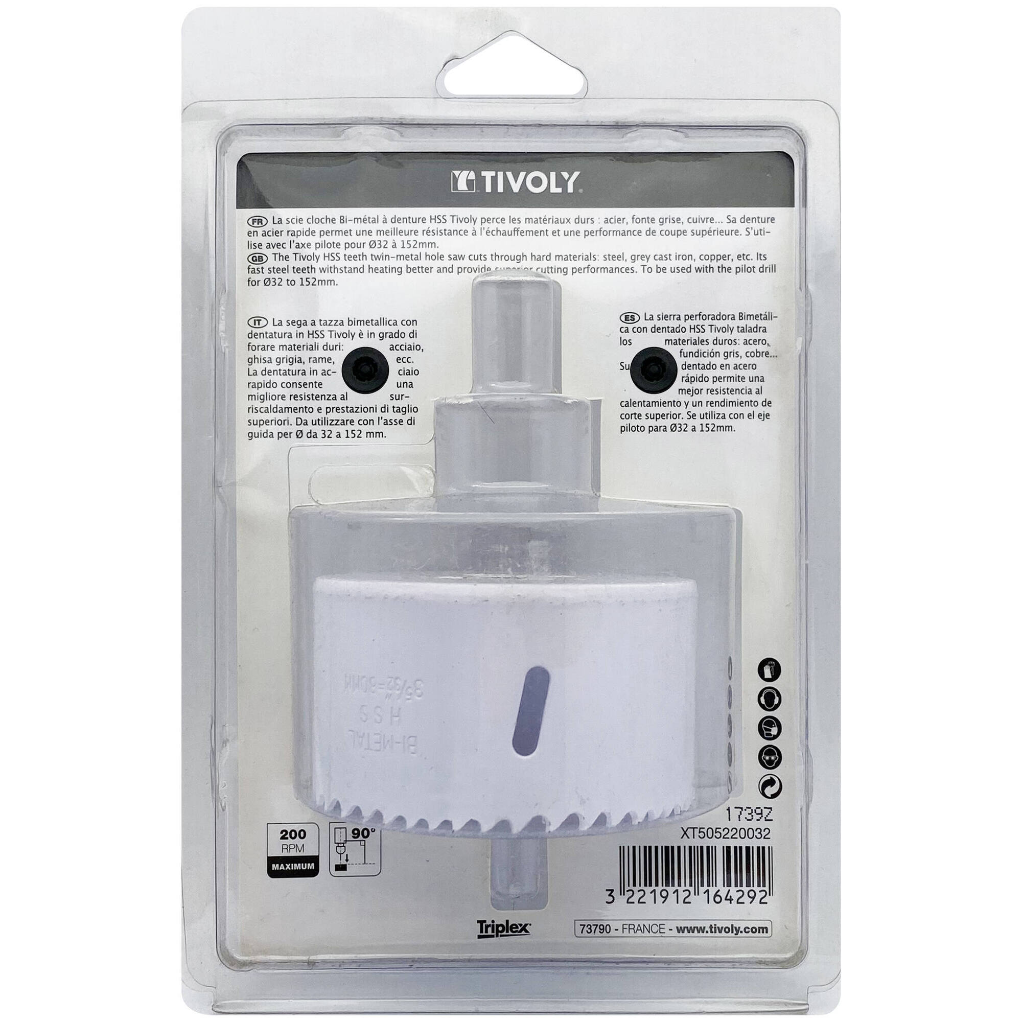 Ø: 80 / Sierra de corona bimetal HSS (Estuche blíster) / H: 38