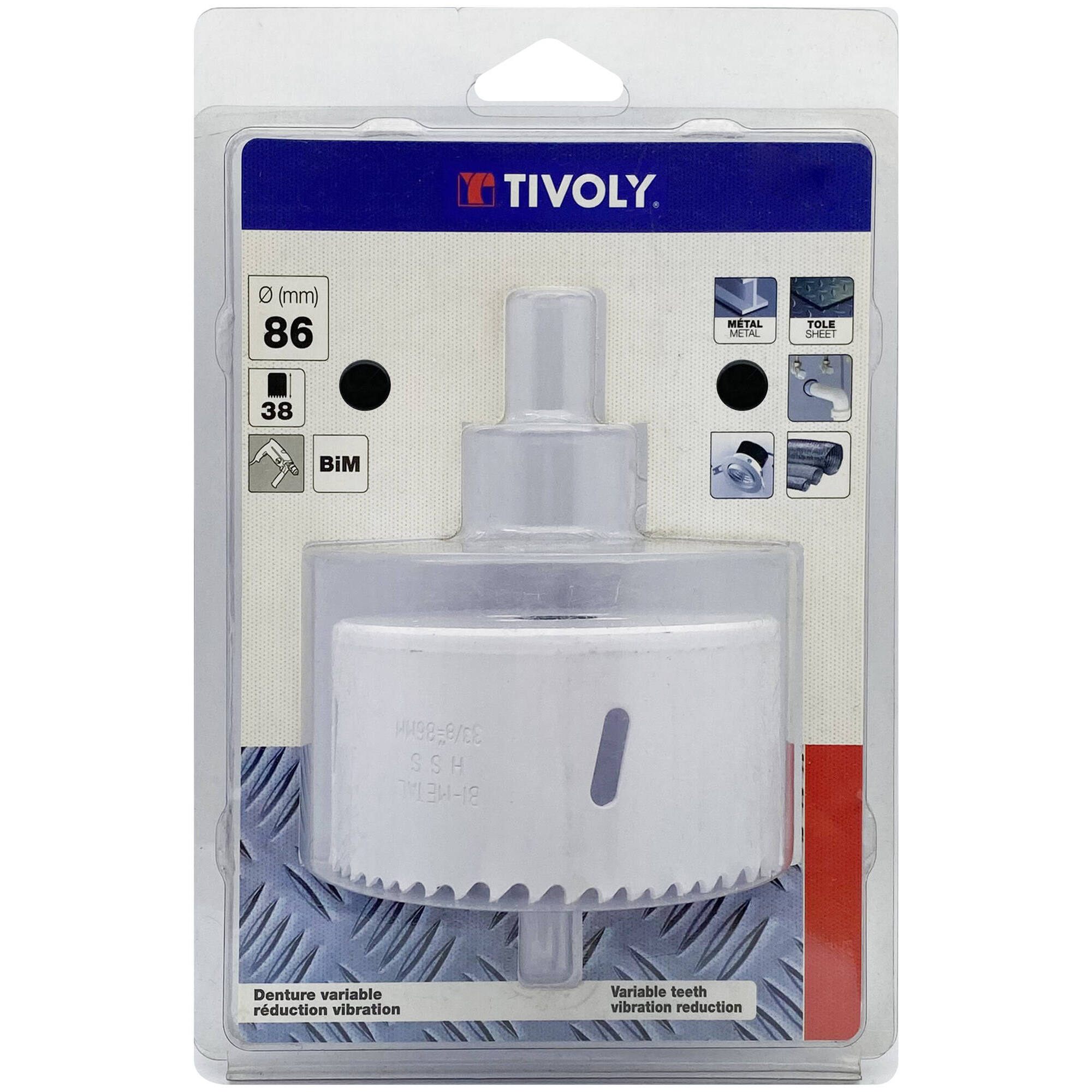 Ø: 86 / Sierra de corona bimetal HSS (Estuche blíster) / H: 38