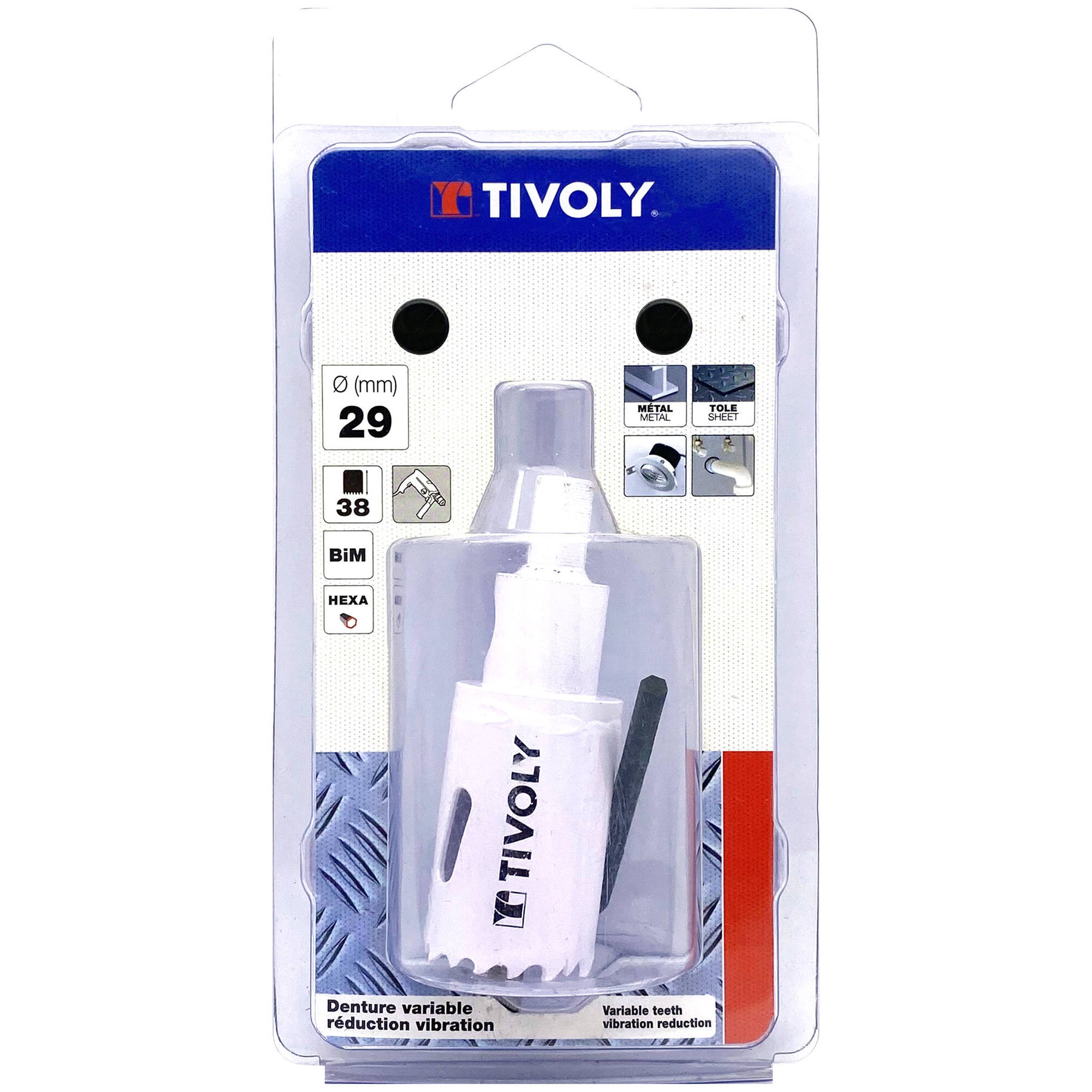 Ø: 29 / Sierra de corona bimetal HSS monobloque (Estuche blíster) / H: 38