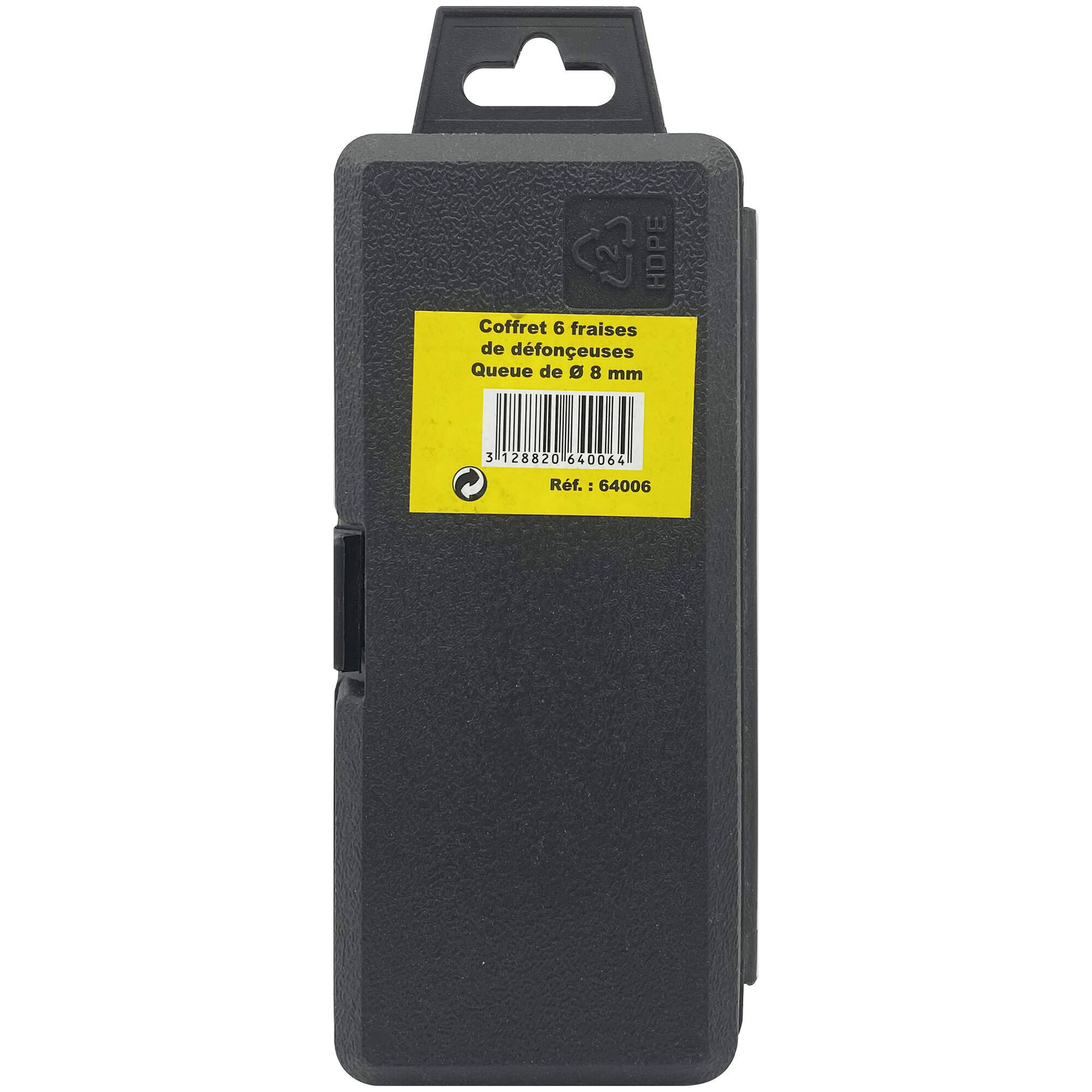 6 fresas de rebajadora de formas variadas - mango de 8 mm