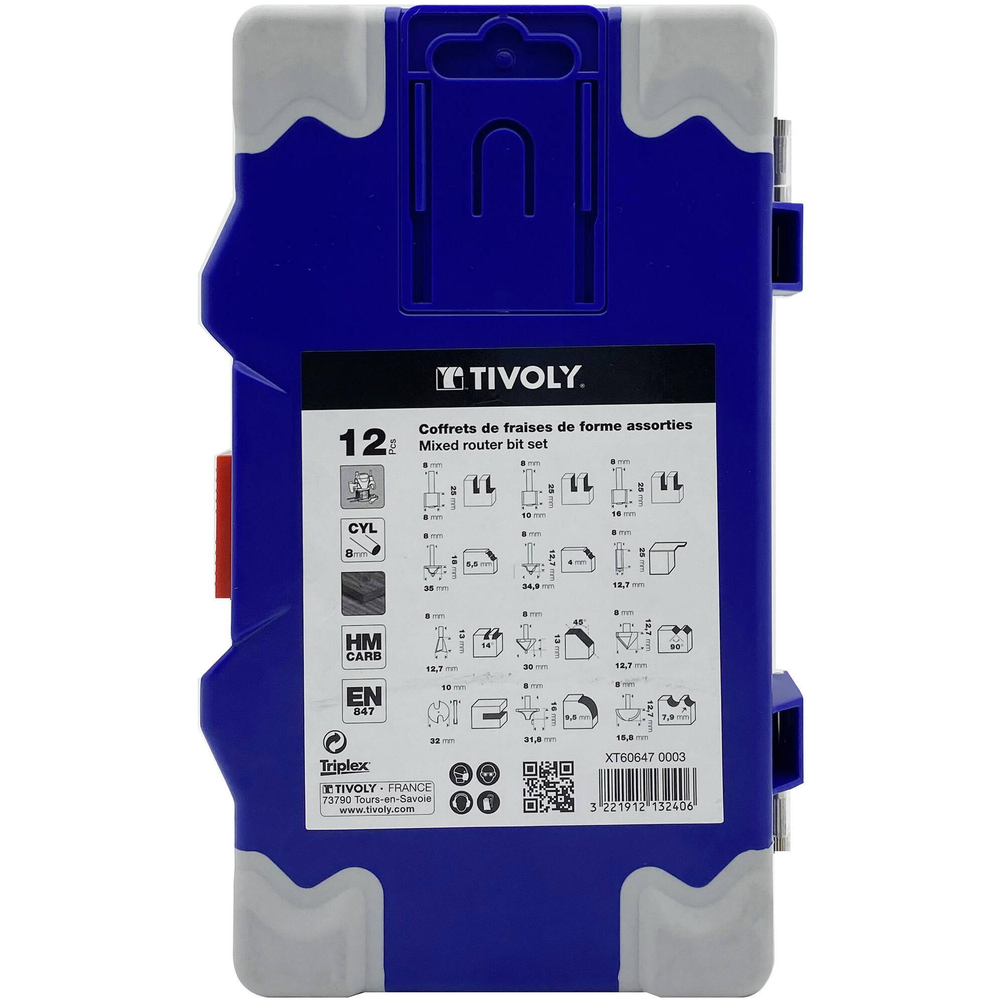 12 fresas de rebajadora de formas variadas - mango de 8 mm