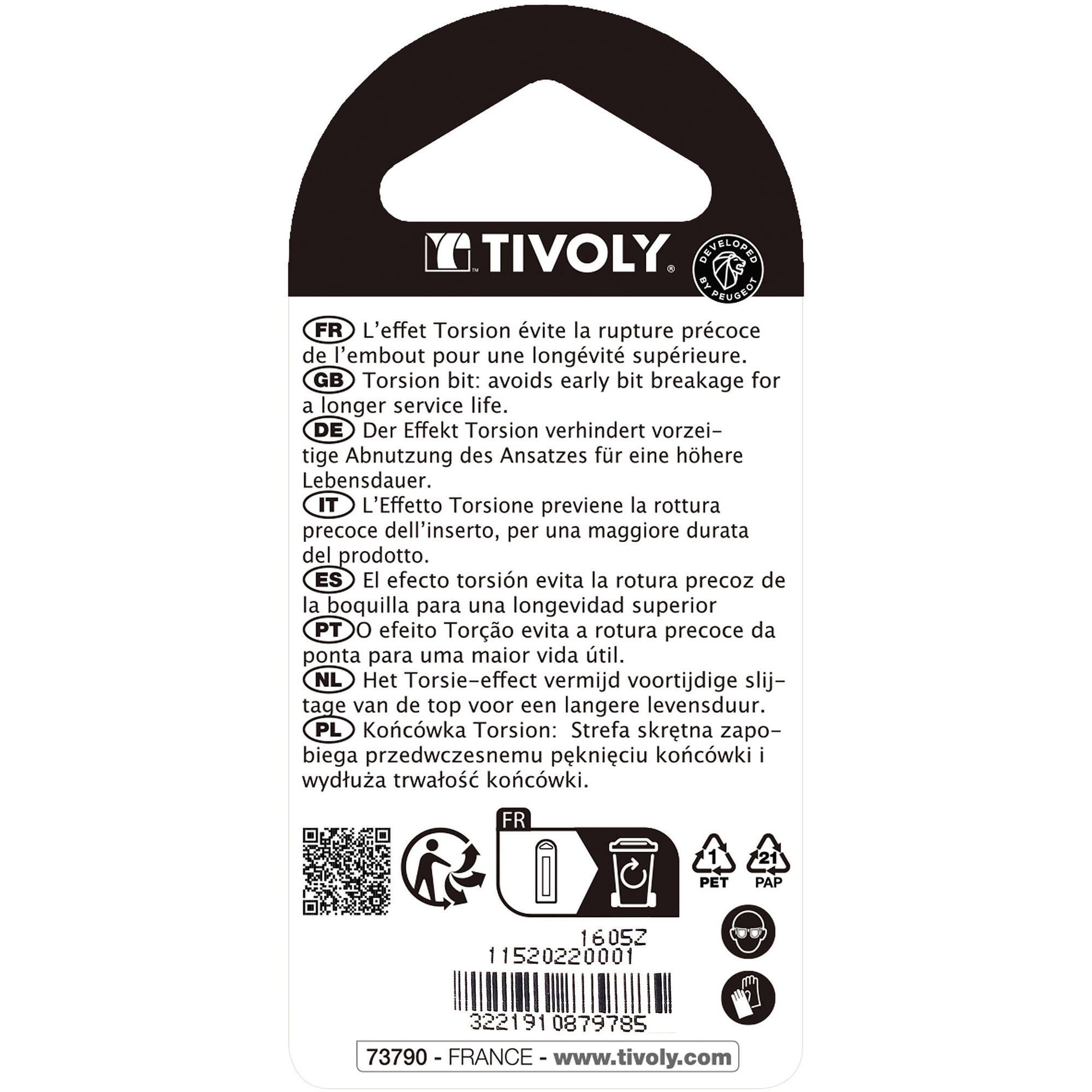 Punta de atornillar -Torsión -Para tornillo Pozidriv (Blíster) N°: N1-2-3 / L: 25