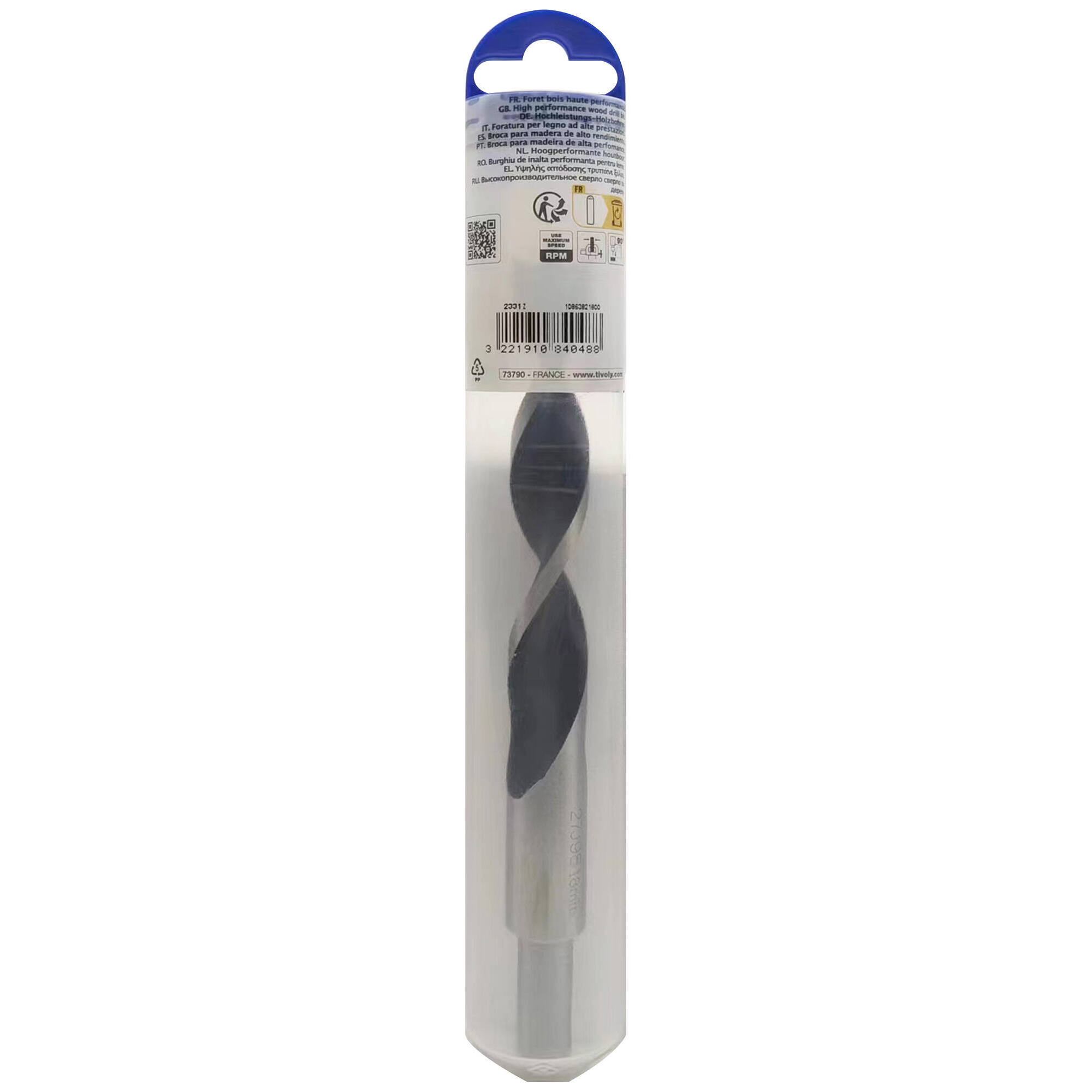 Ø: 18 / Broca para madera de 3 puntas -Mango cilíndrico -Graduada SLR (Blíster) / L: 191