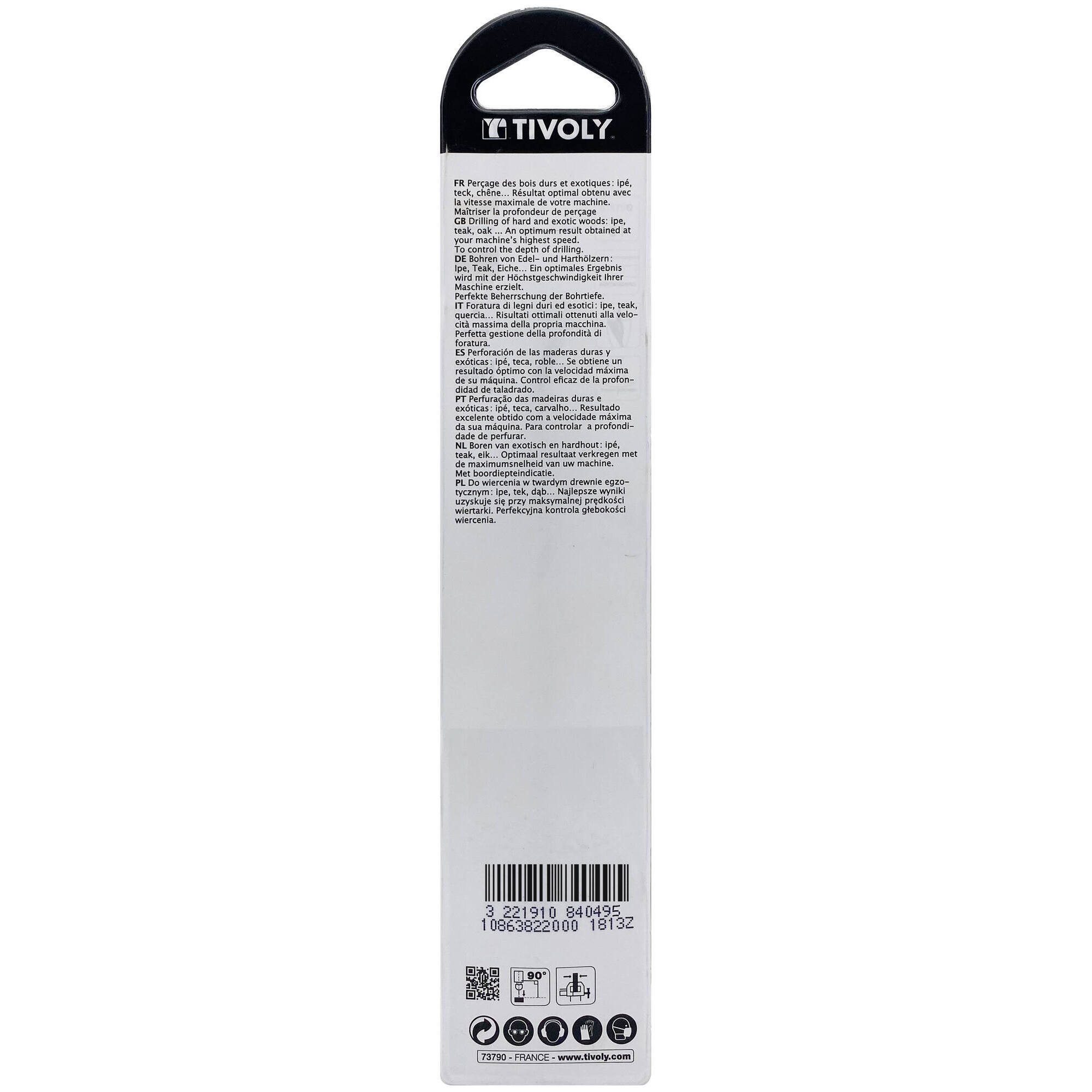 Ø: 20 / Broca para madera de 3 puntas -Mango cilíndrico -Graduada SLR (Blíster) / L: 205