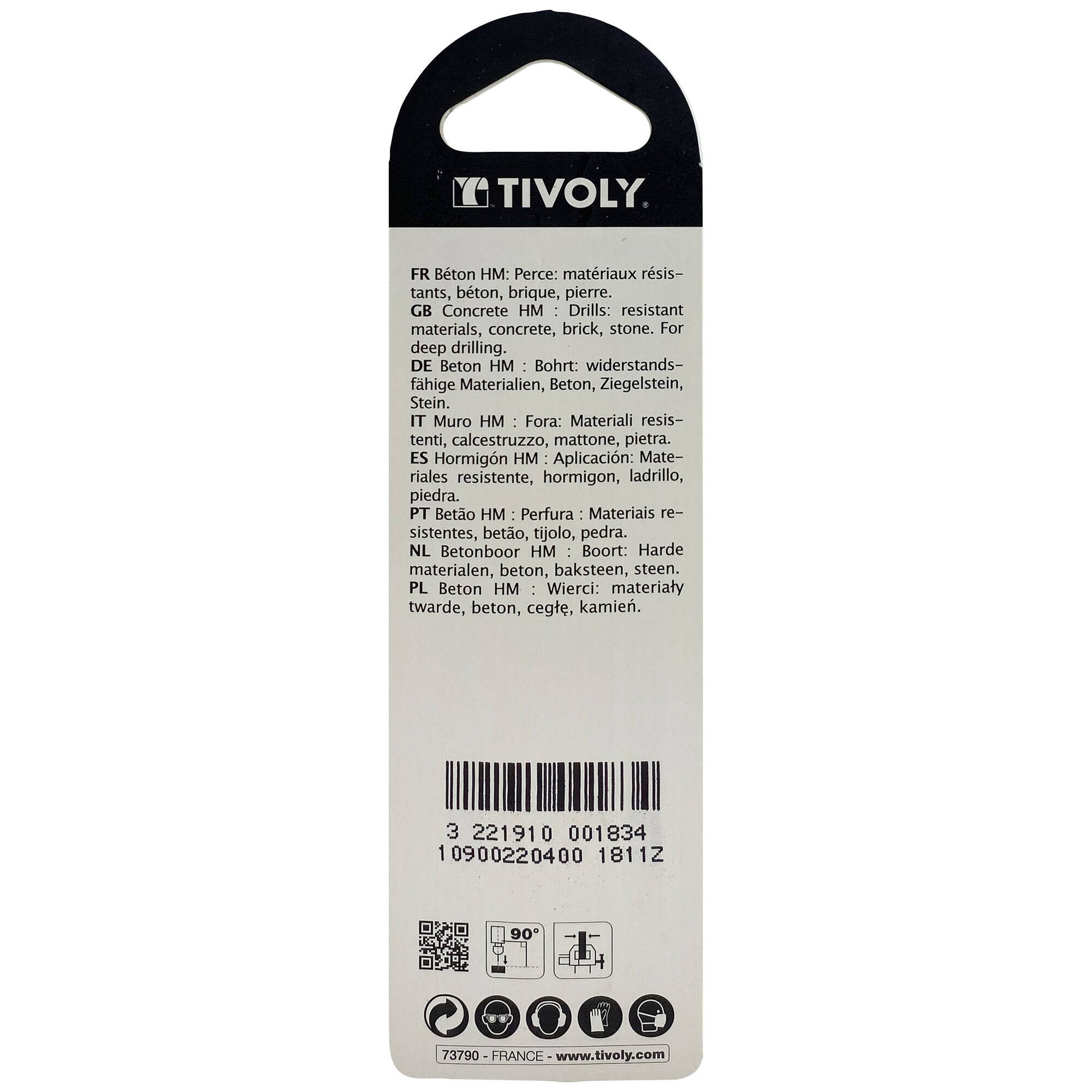 Ø: 4 / Broca para hormigón -Mango cilíndrico (Blíster) / L: 75