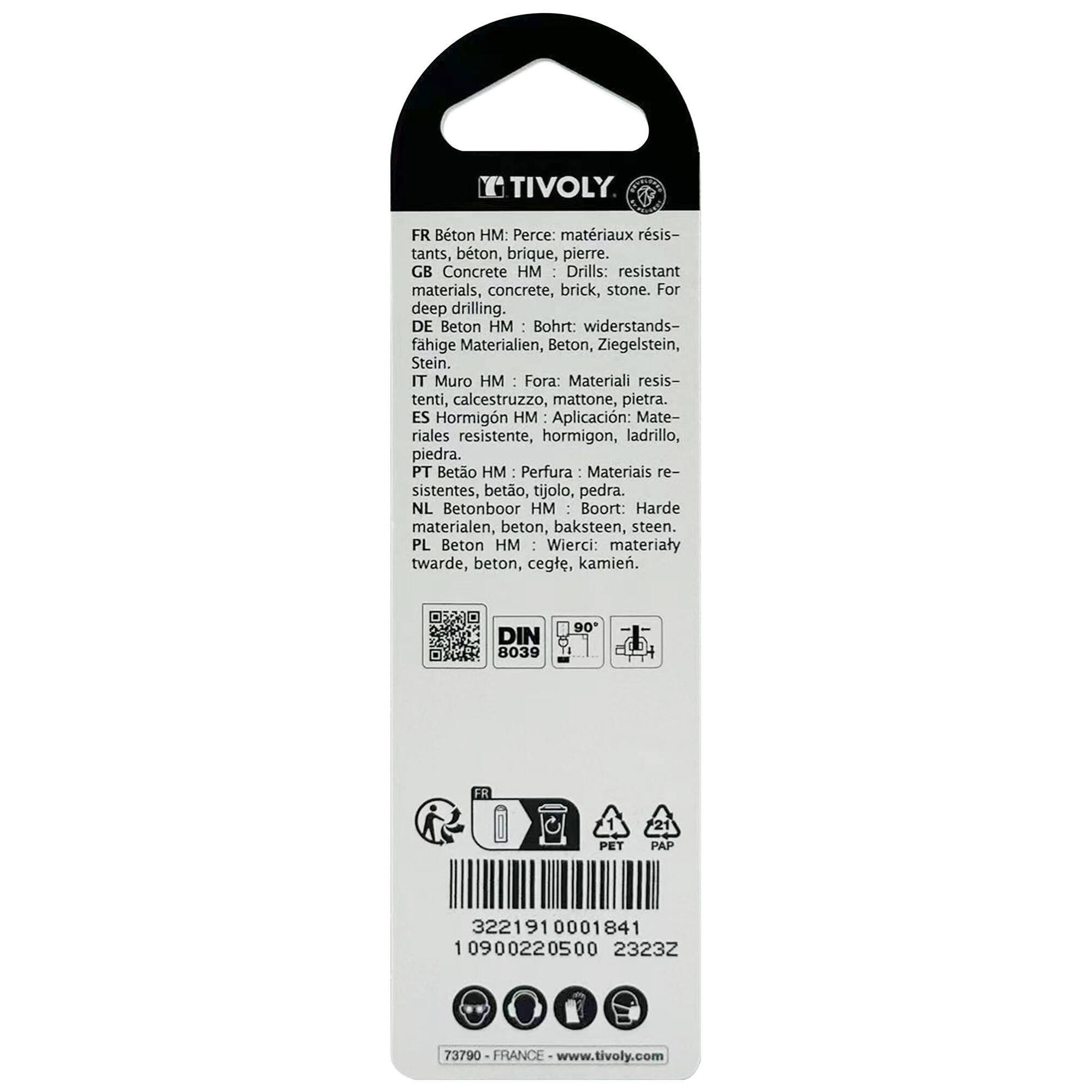 Ø: 5 / Broca para hormigón -Mango cilíndrico (Blíster) / L: 85