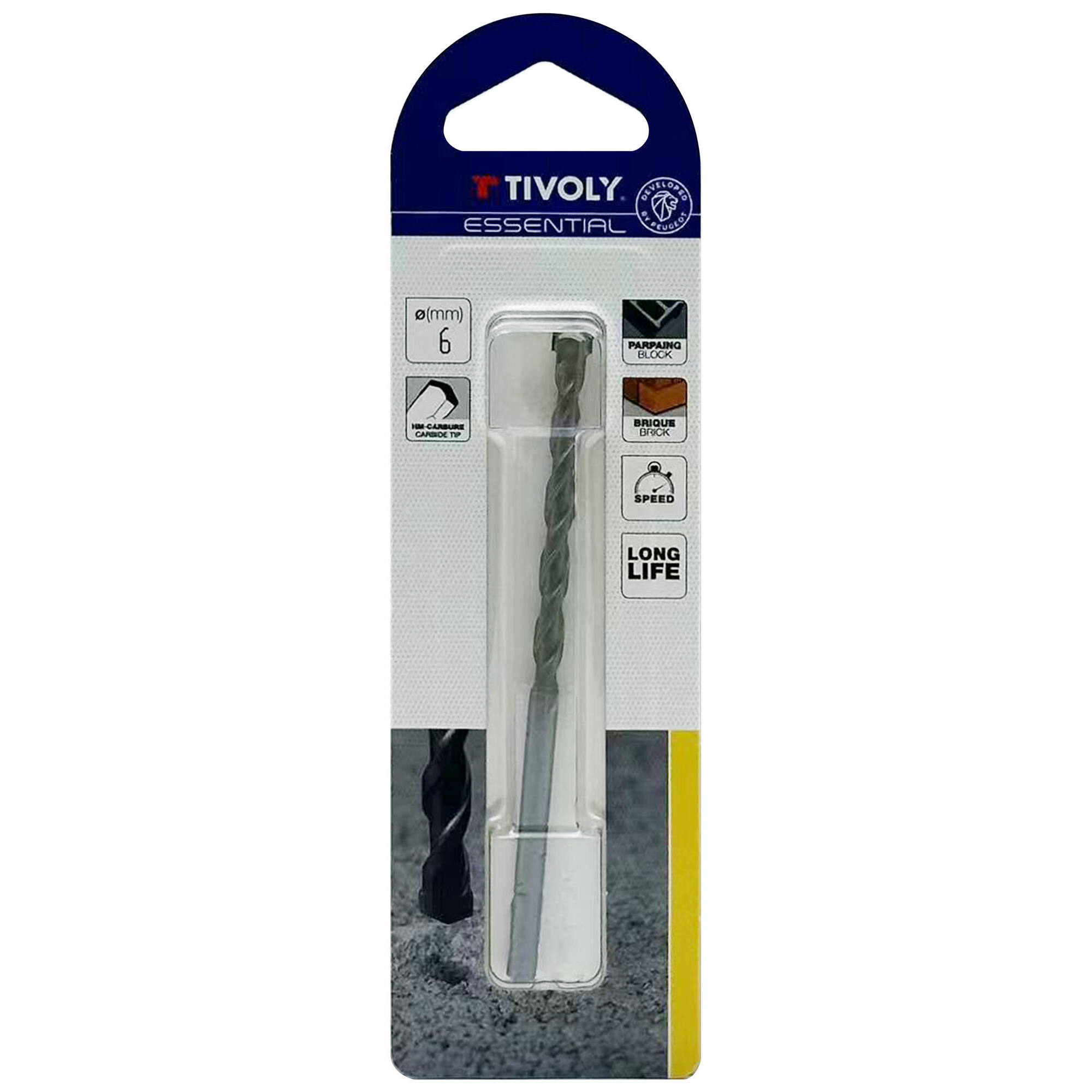 Ø: 6 / Broca para hormigón -Mango cilíndrico (Blíster) / L: 100