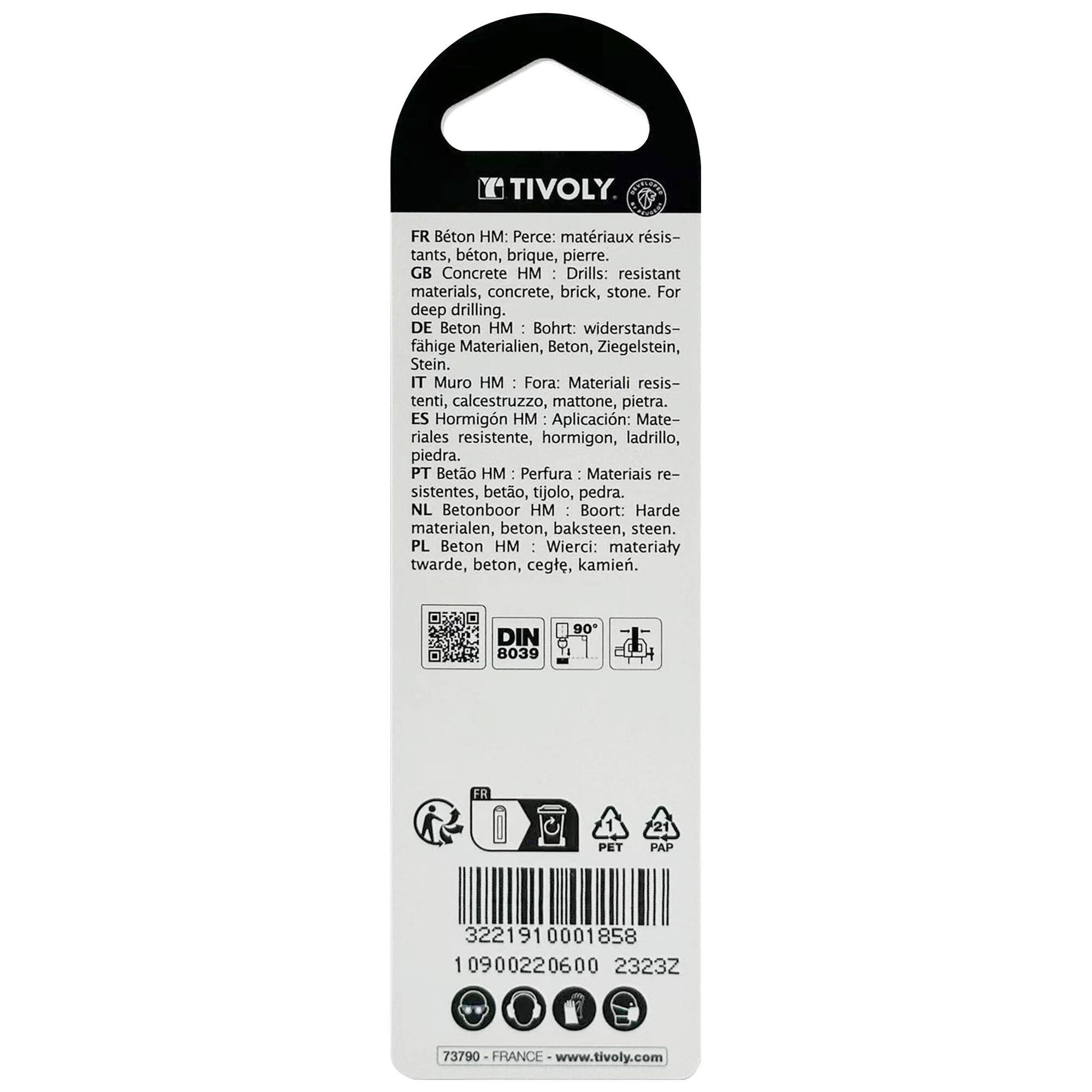 Ø: 6 / Broca para hormigón -Mango cilíndrico (Blíster) / L: 100