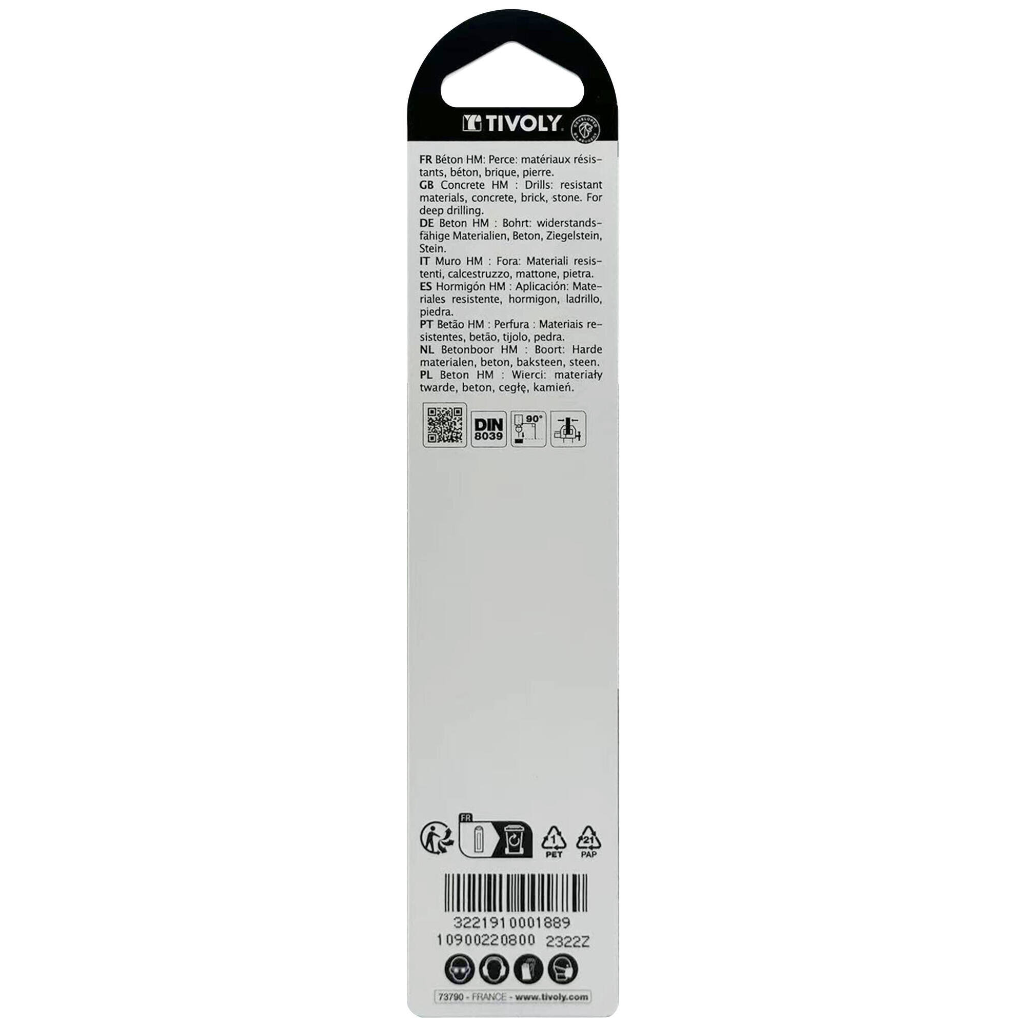 Ø: 8 / Broca para hormigón -Mango cilíndrico (Blíster) / L: 120