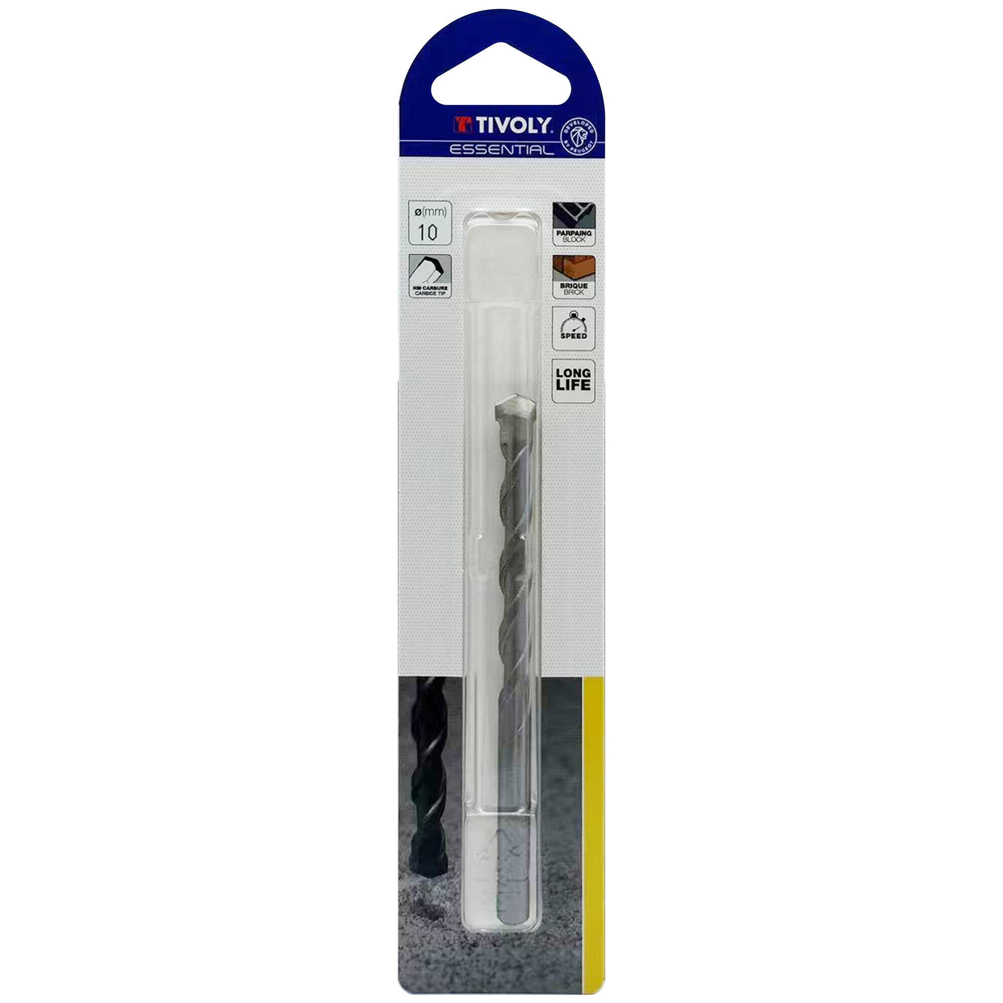 Ø: 10 / Broca para hormigón -Mango cilíndrico (Blíster) / L: 120