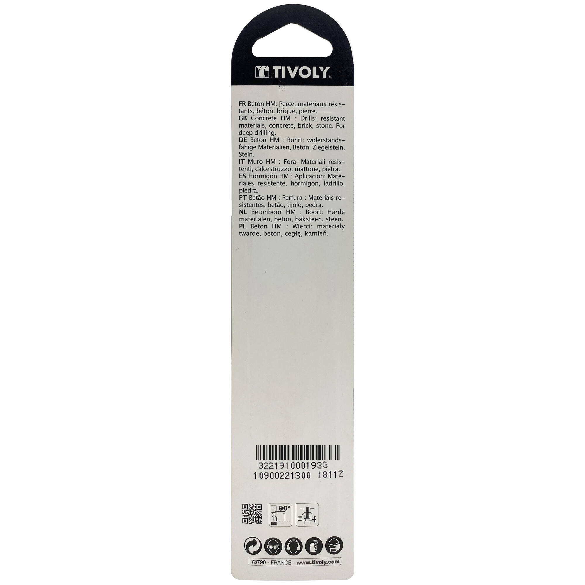 Ø: 13 / Broca para hormigón -Mango cilíndrico (Blíster) / L: 150