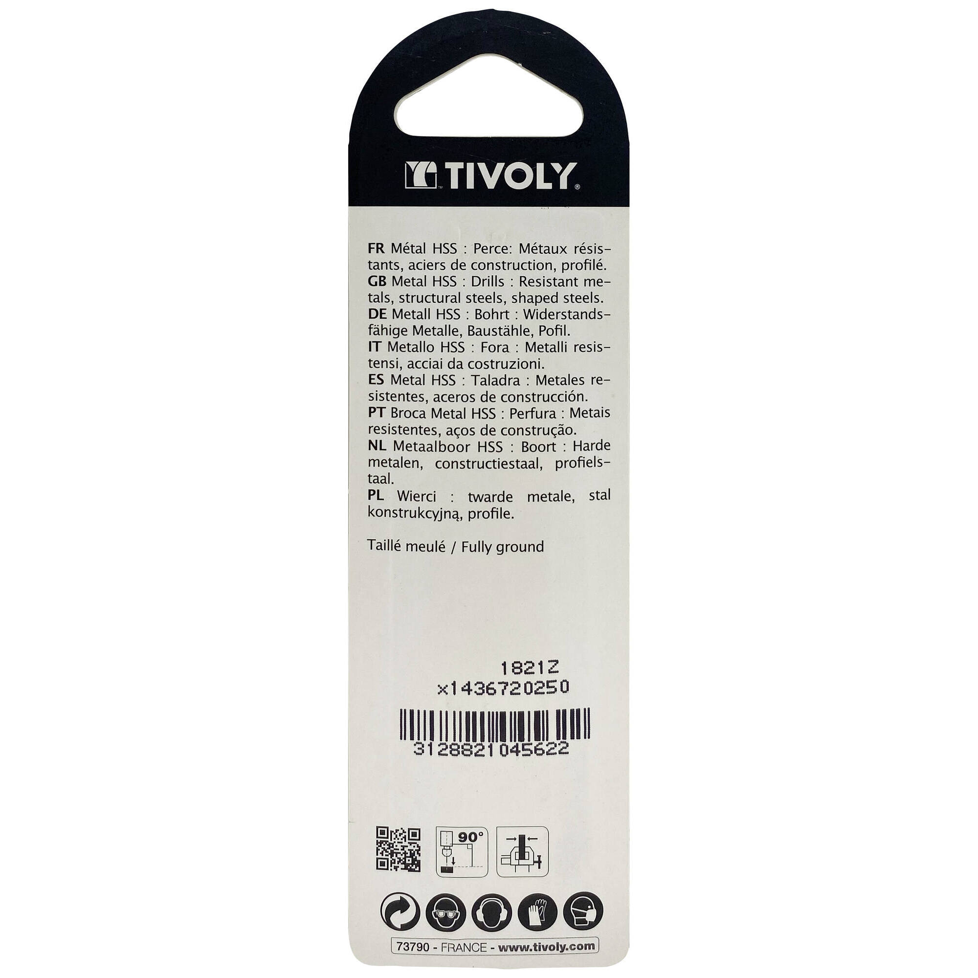 Ø: 2.5 / L: 57 / Broca para metal HSS - Tratamiento STEAM -Afilado SPLIT POINT (Blíster)