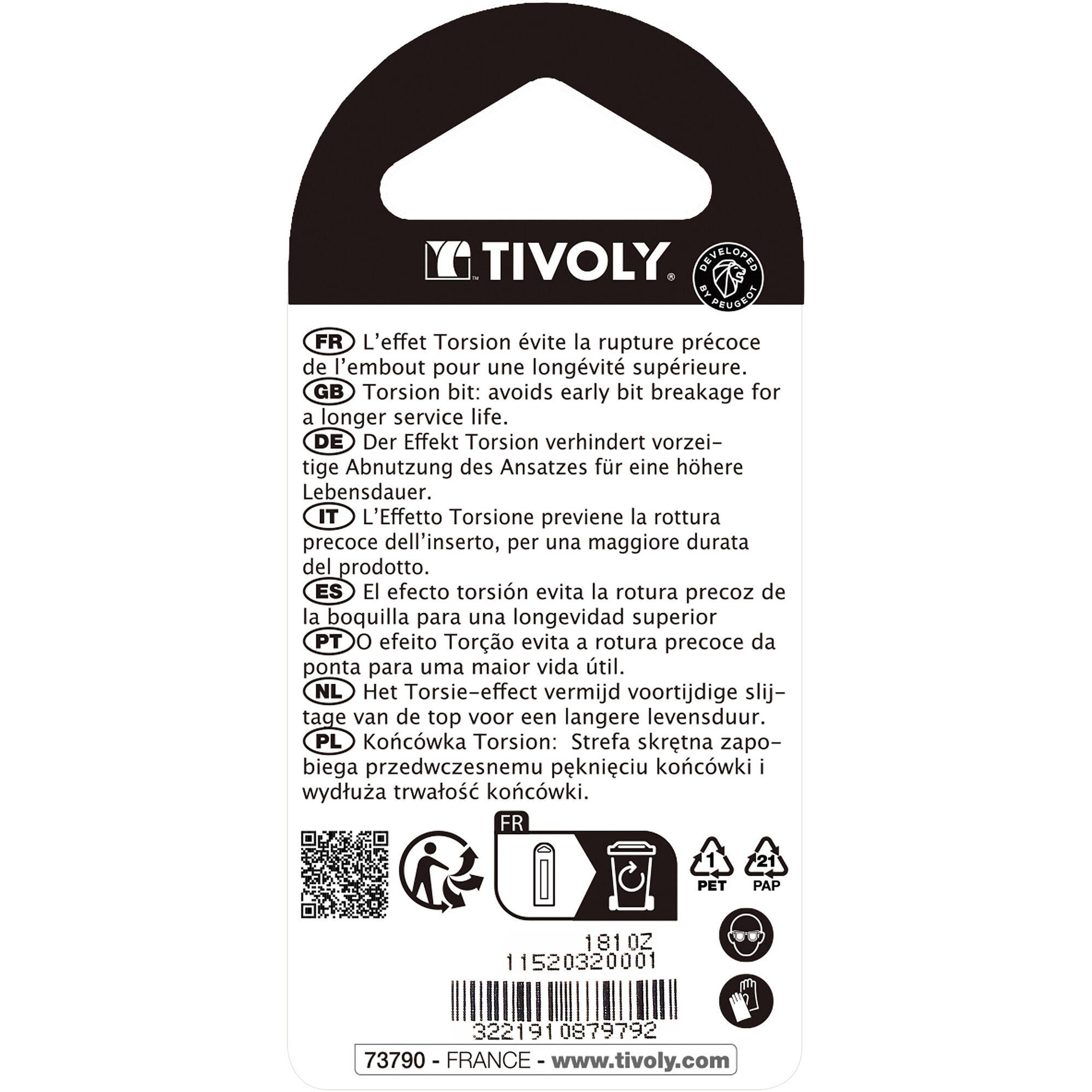Punta de atornillar -Torsión -Para tornillo Phillips (Blíster) N°: N1-2-3 / L: 25