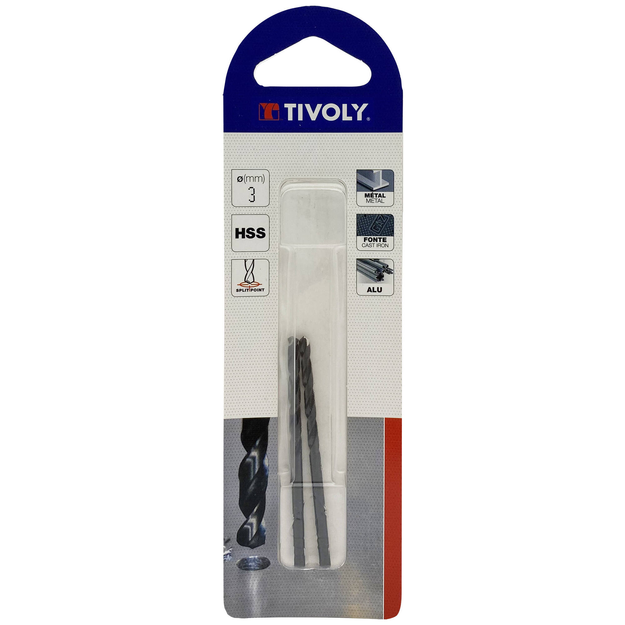 Ø: 3 / L: 61 / Broca para metal HSS - Tratamiento STEAM -Afilado SPLIT POINT (Blíster)