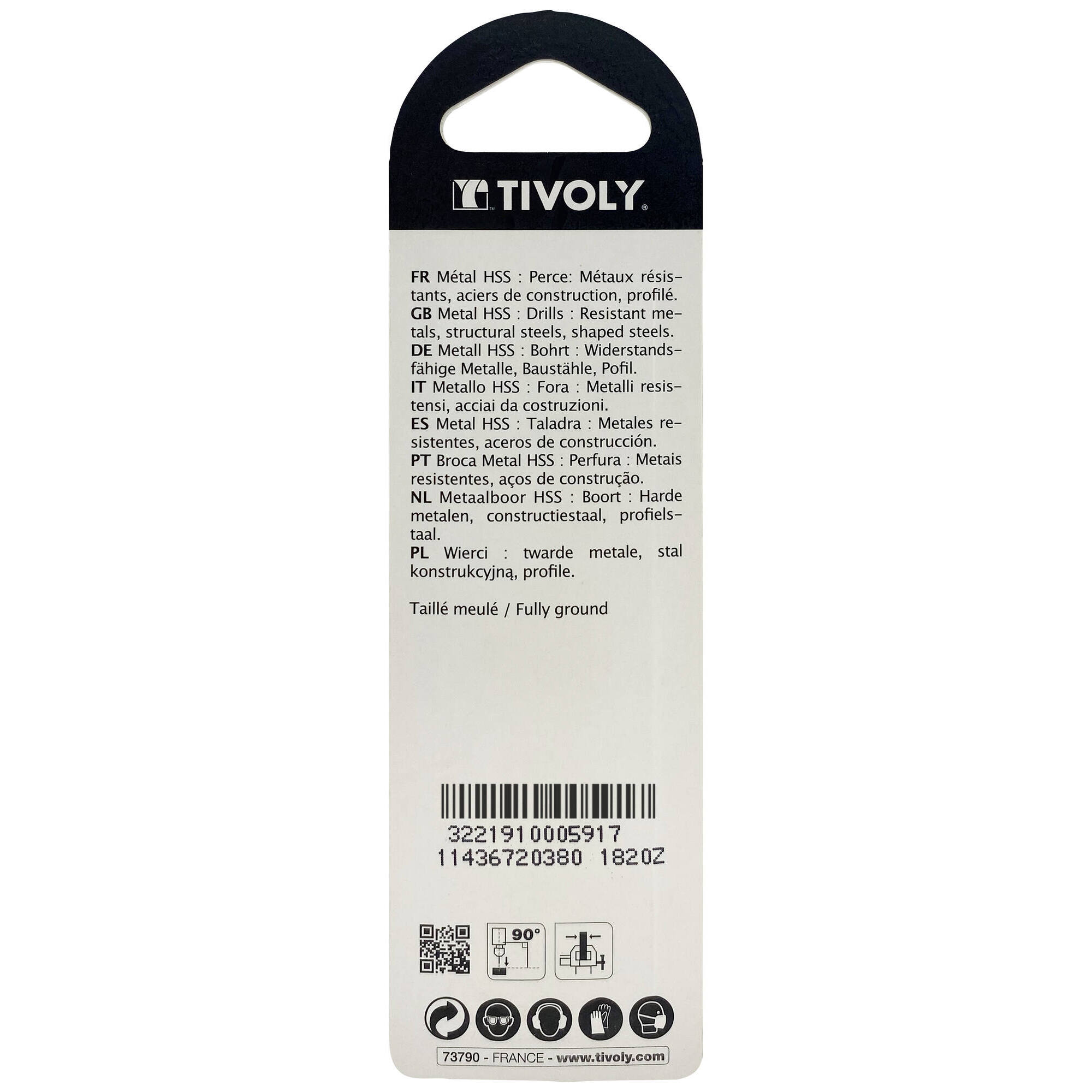 Ø: 3.8 / L: 75 / Broca para metal HSS - Tratamiento STEAM -Afilado SPLIT POINT (Blíster)