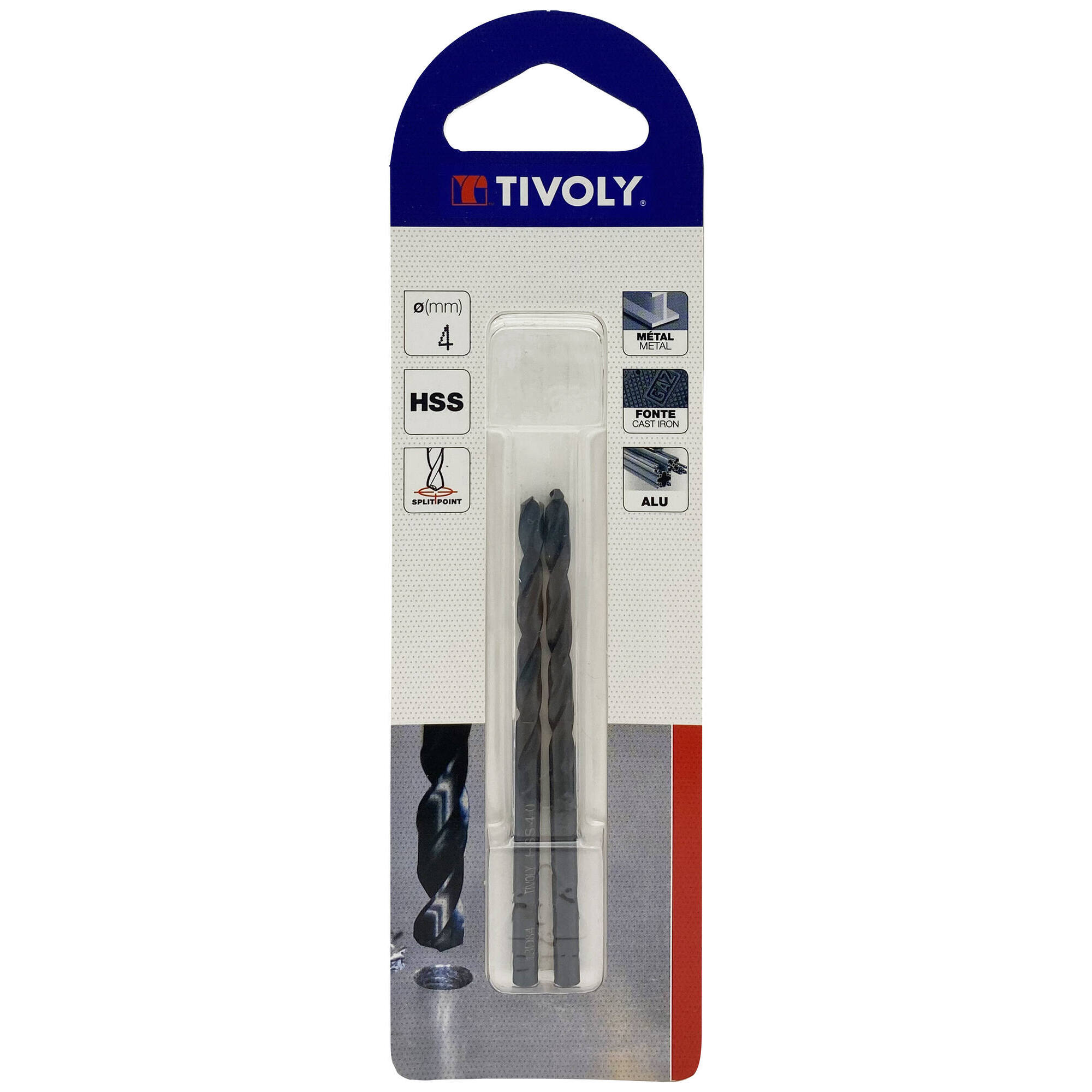 Ø: 4 / L: 75 / Broca para metal HSS - Tratamiento STEAM -Afilado SPLIT POINT (Blíster)