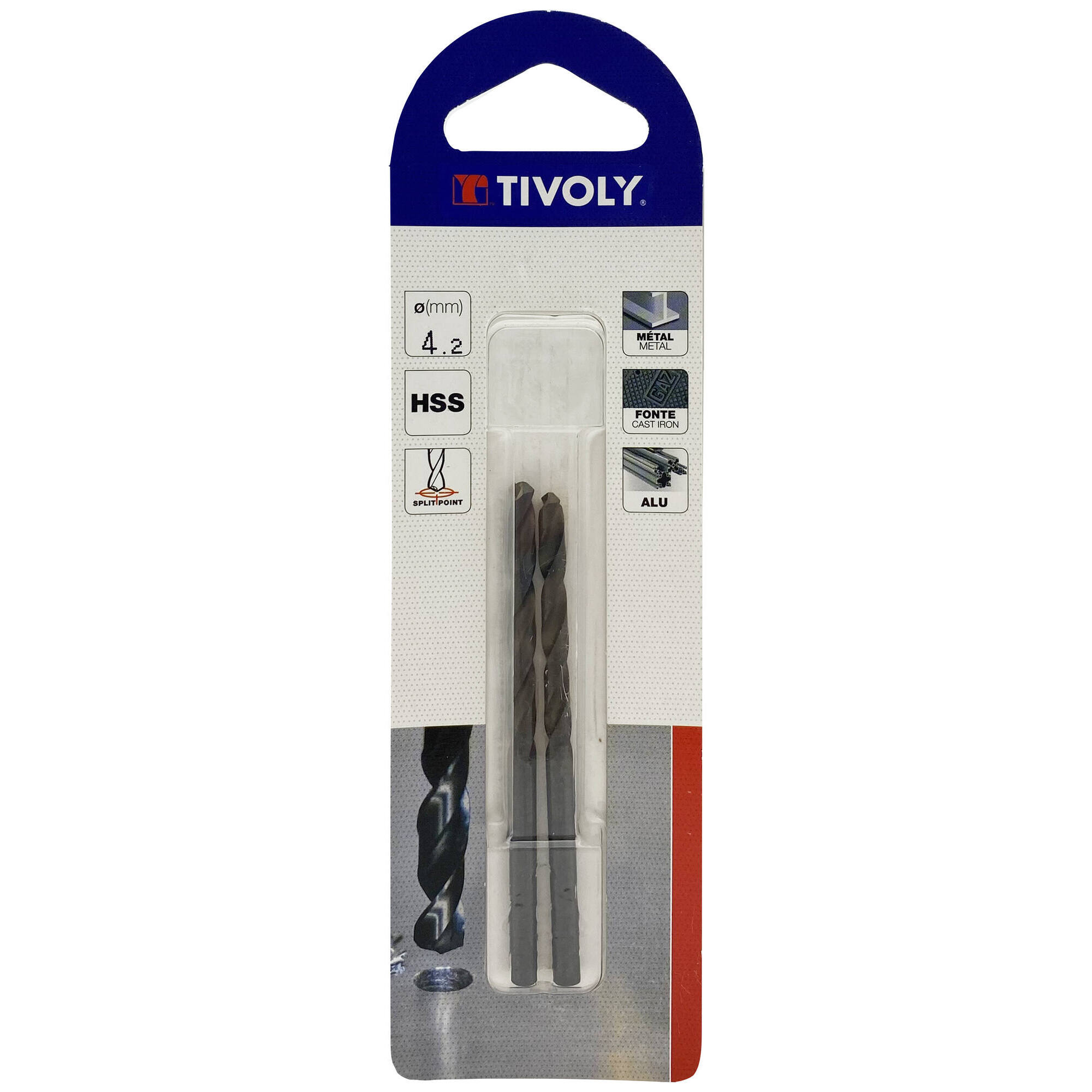 Ø: 4.2 / L: 75 / Broca para metal HSS - Tratamiento STEAM -Afilado SPLIT POINT (Blíster)