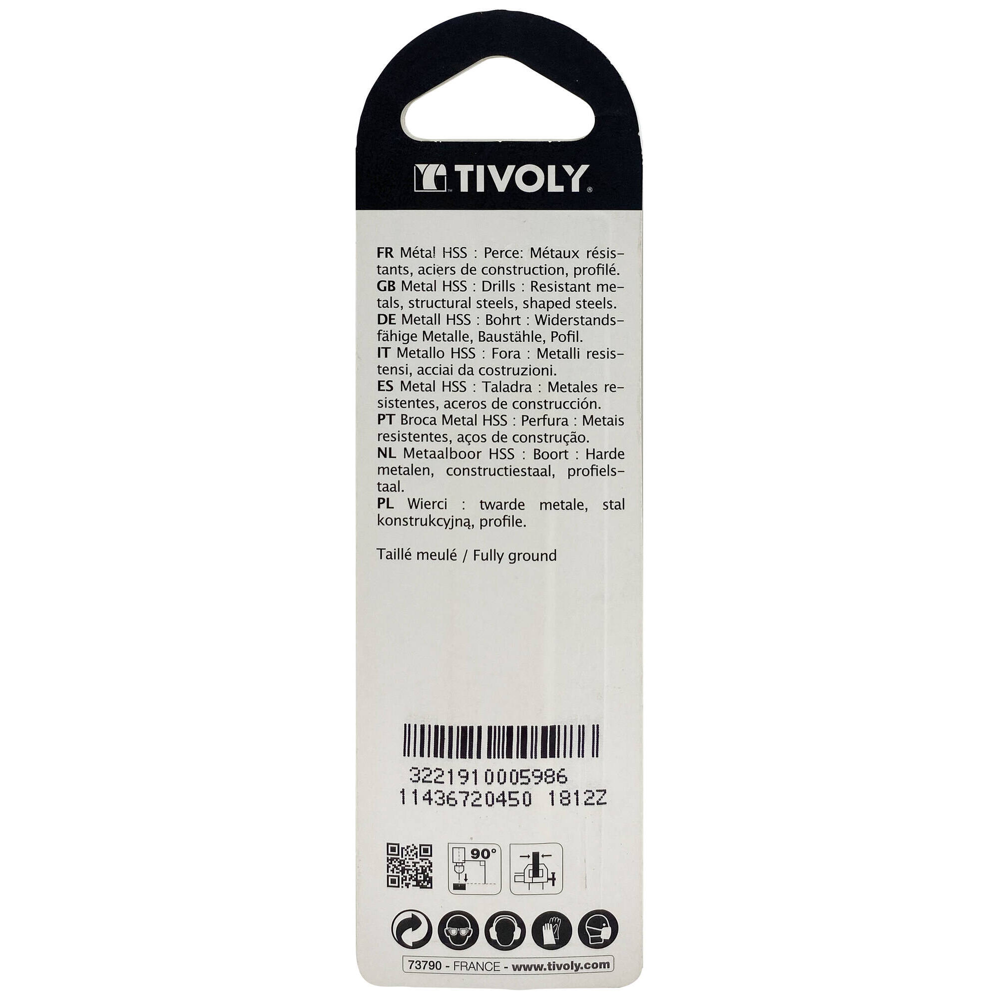 Ø: 4.5 / L: 80 / Broca para metal HSS - Tratamiento STEAM -Afilado SPLIT POINT (Blíster)