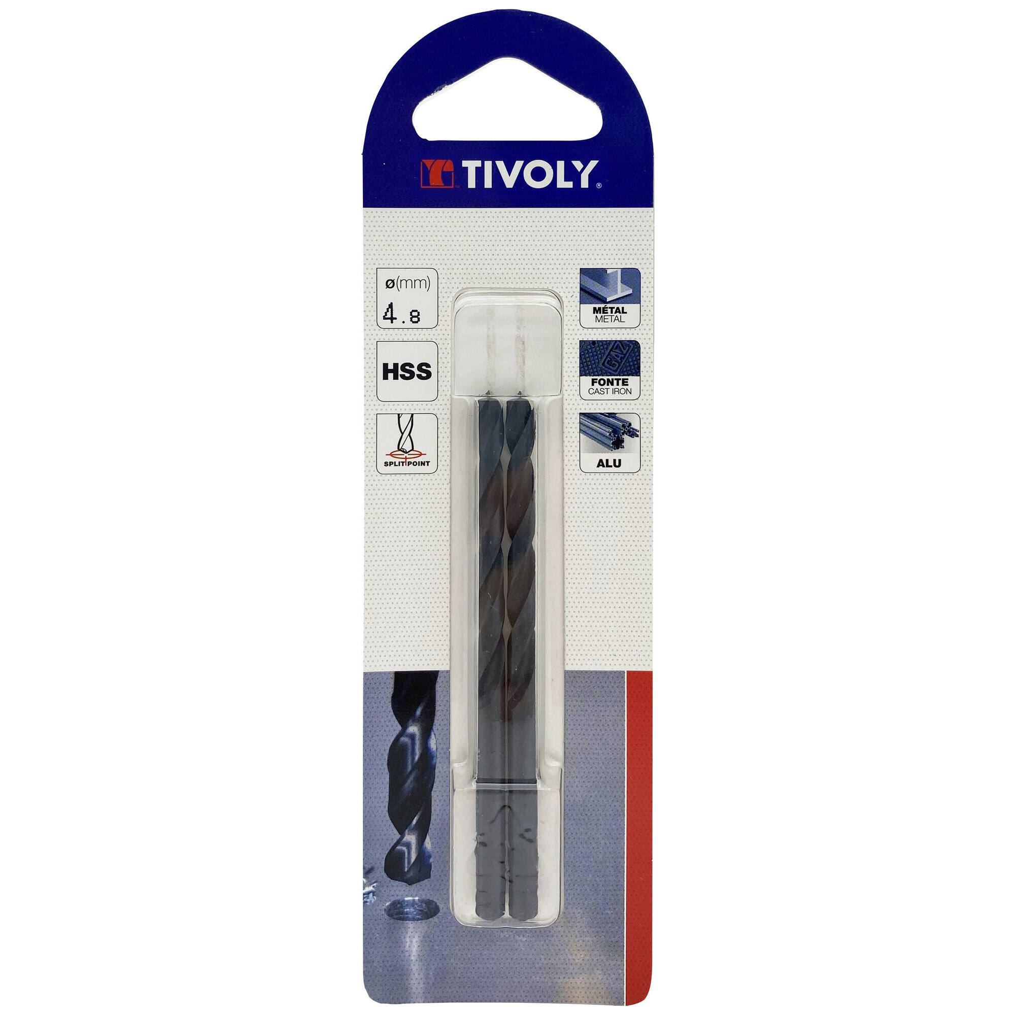 Ø: 4.8 / L: 86 / Broca para metal HSS - Tratamiento STEAM -Afilado SPLIT POINT (Blíster)