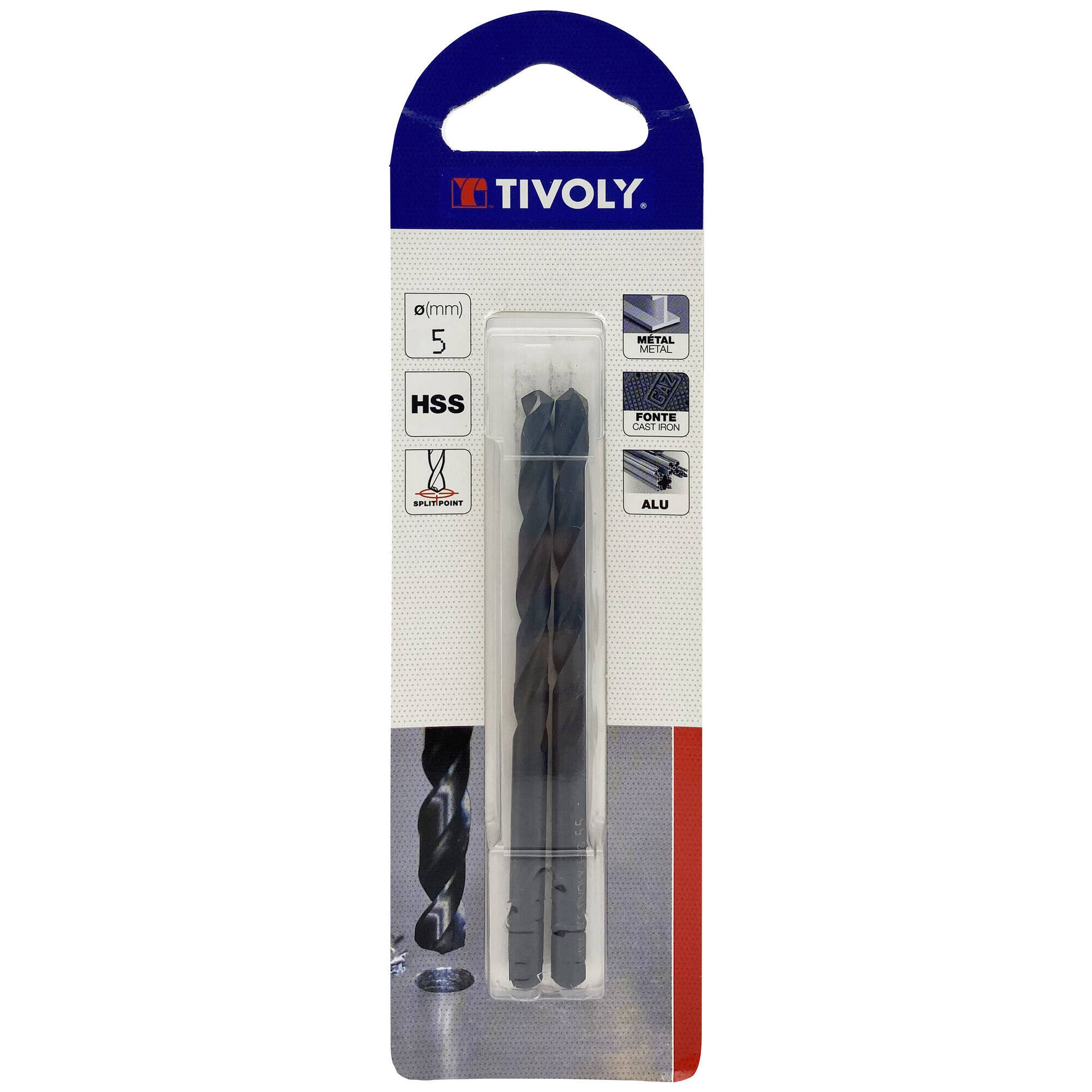 Ø: 5 / L: 86 / Broca para metal HSS - Tratamiento STEAM -Afilado SPLIT POINT (Blíster)