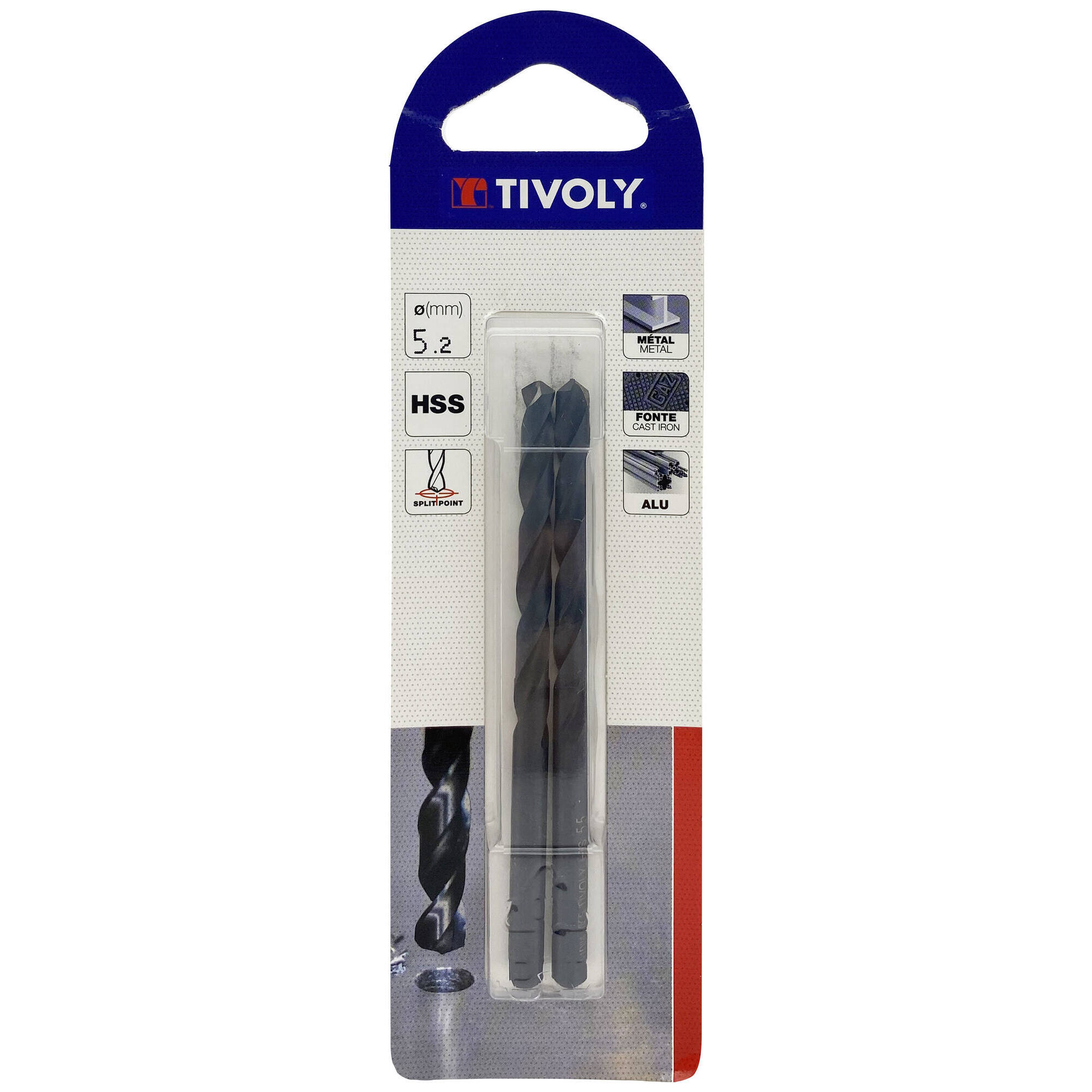 Ø: 5.2 / L: 86 / Broca para metal HSS - Tratamiento STEAM -Afilado SPLIT POINT (Blíster)