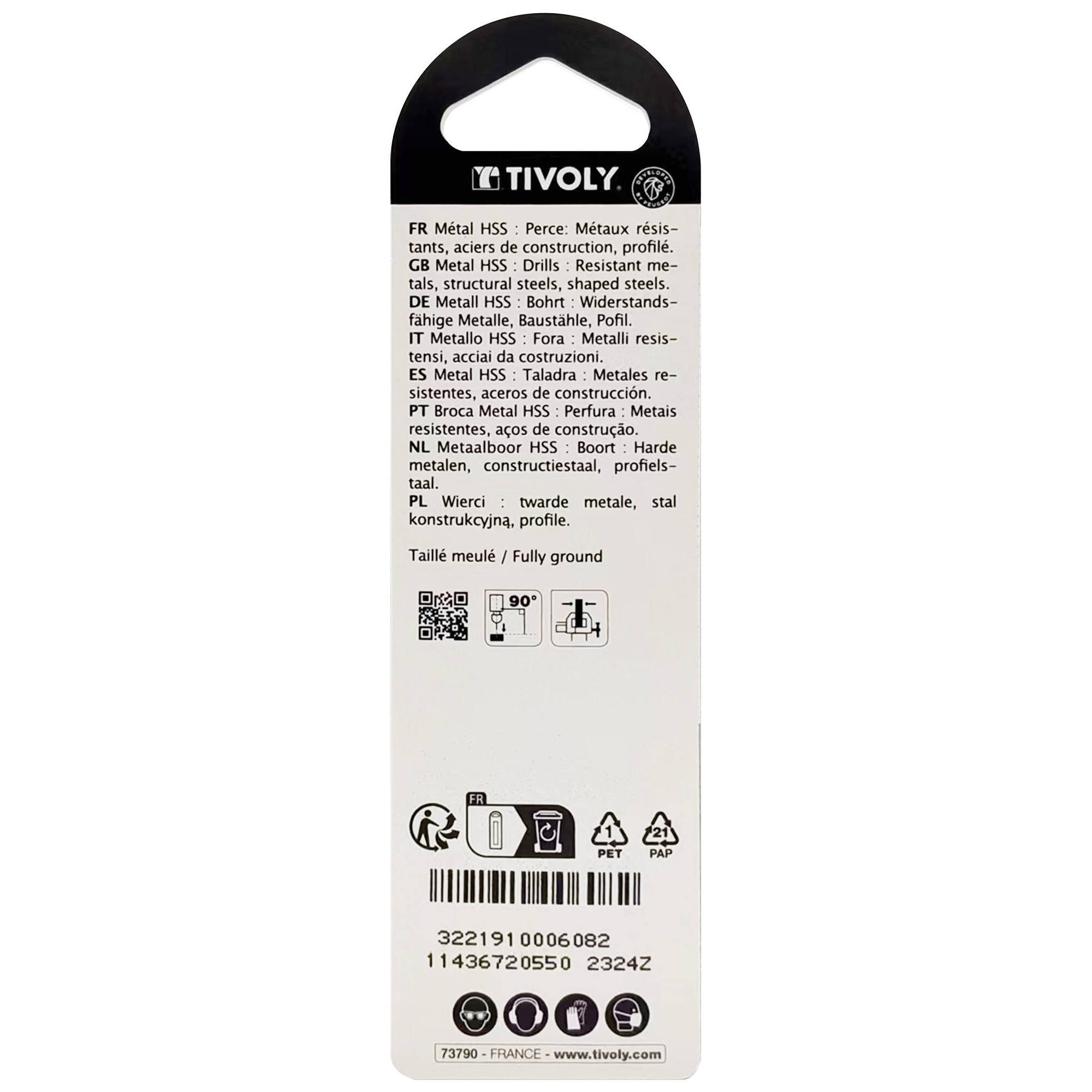 Ø: 5.5 / L: 93 / Broca para metal HSS - Tratamiento STEAM -Afilado SPLIT POINT (Blíster)