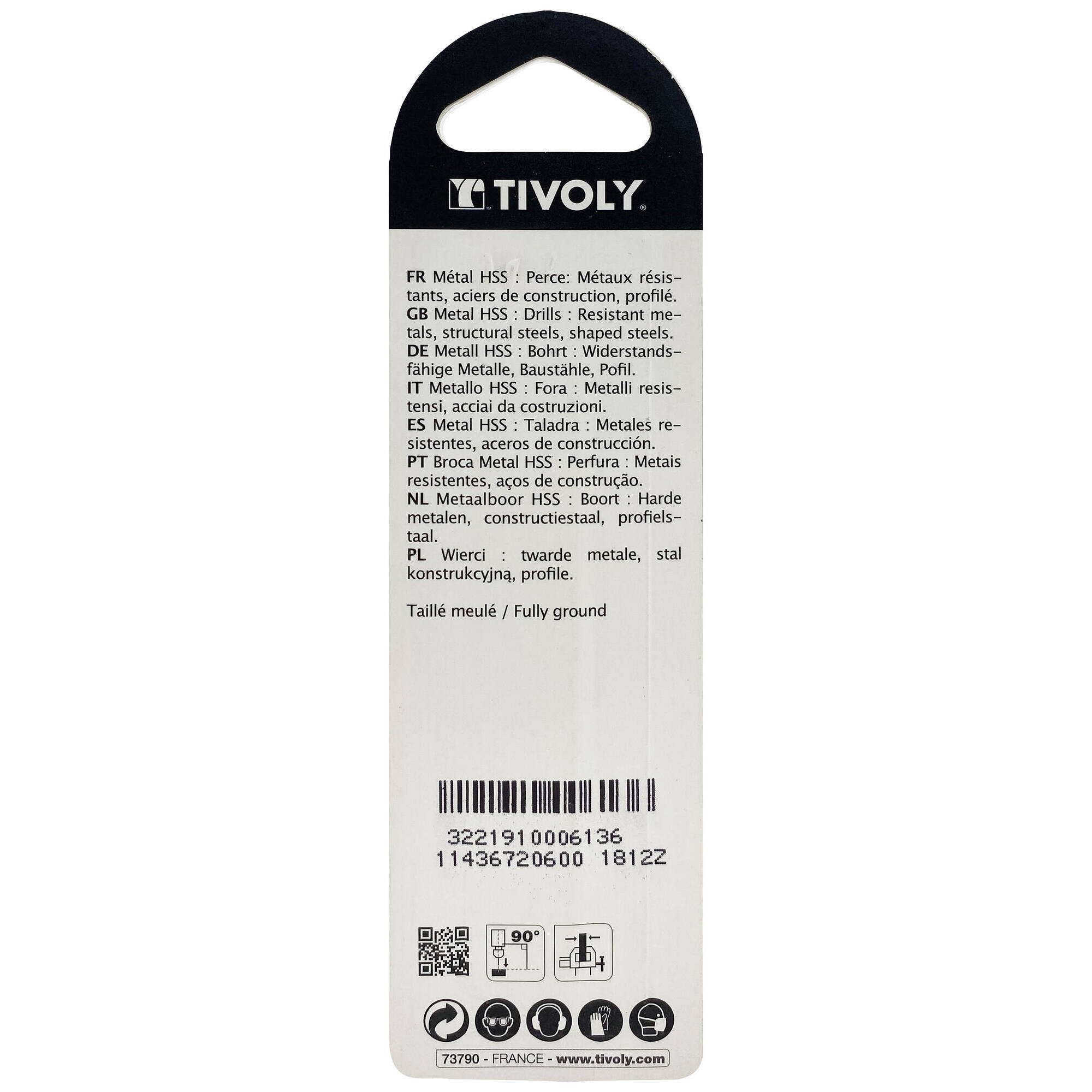 Ø: 6 / L: 93 / Broca para metal HSS - Tratamiento STEAM -Afilado SPLIT POINT (Blíster)