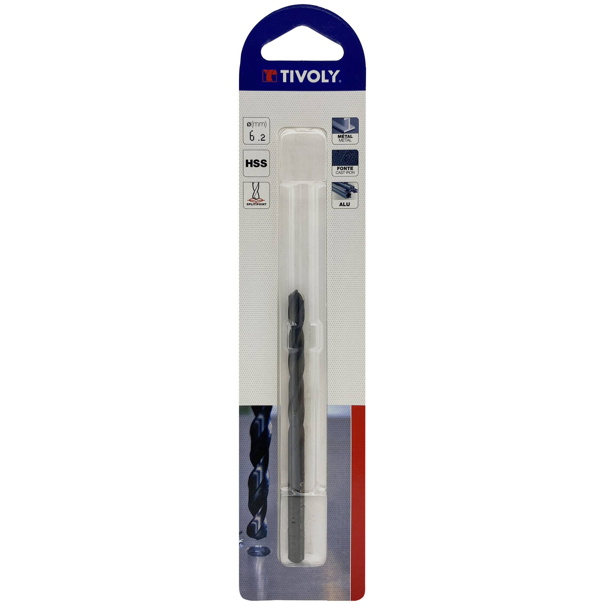 Ø: 6.2 / L: 101 / Broca para metal HSS - Tratamiento STEAM -Afilado SPLIT POINT (Blíster)