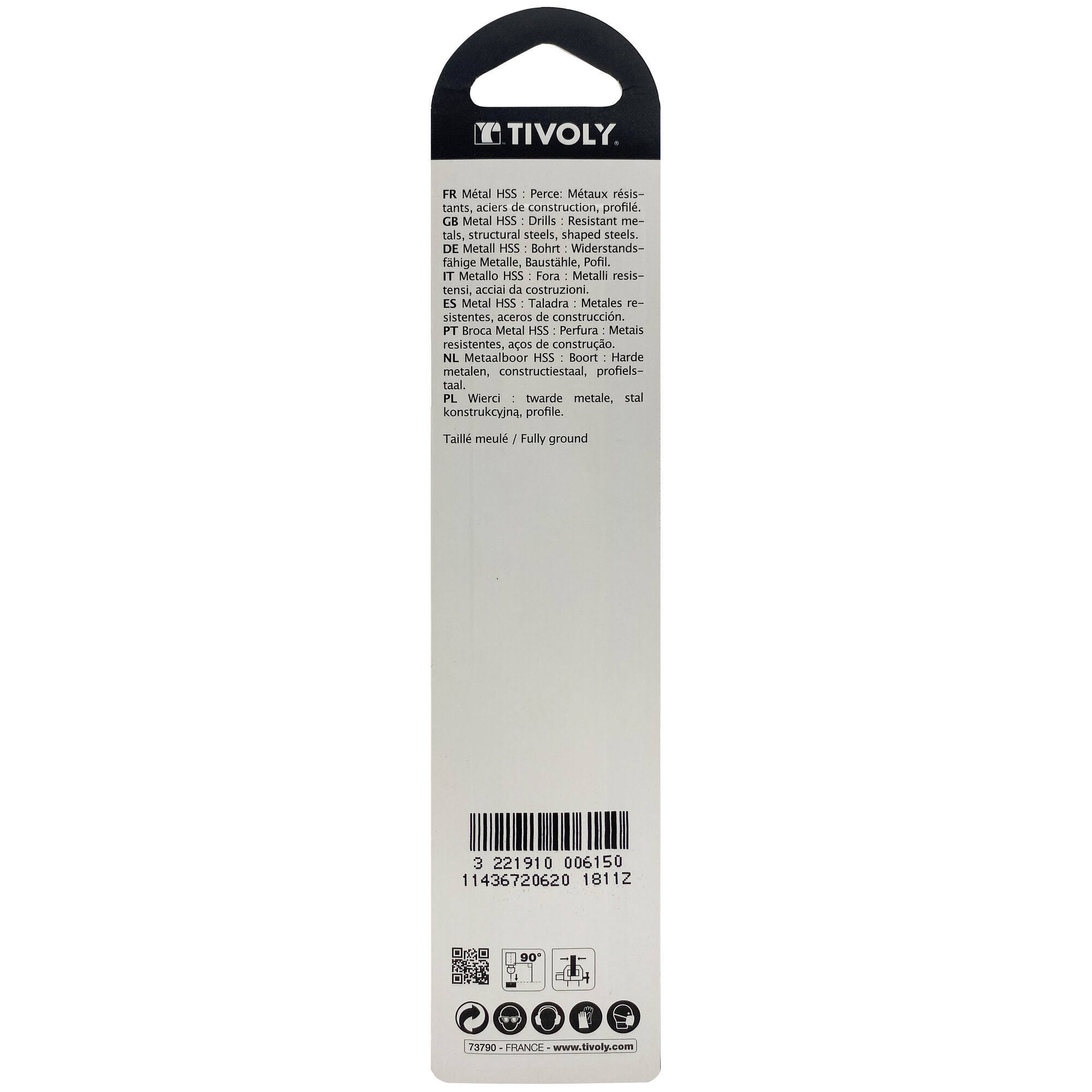 Ø: 6.2 / L: 101 / Broca para metal HSS - Tratamiento STEAM -Afilado SPLIT POINT (Blíster)