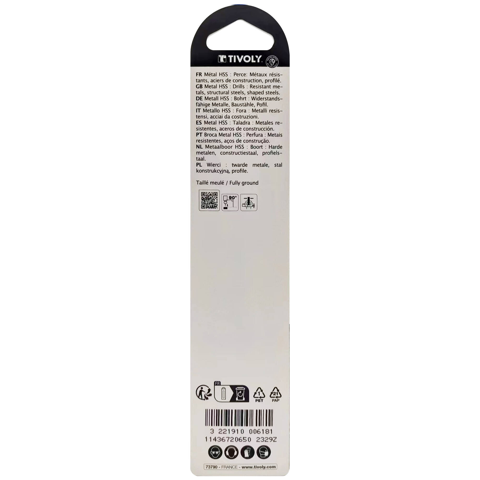 Ø: 6.5 / L: 101 / Broca para metal HSS - Tratamiento STEAM -Afilado SPLIT POINT (Blíster)