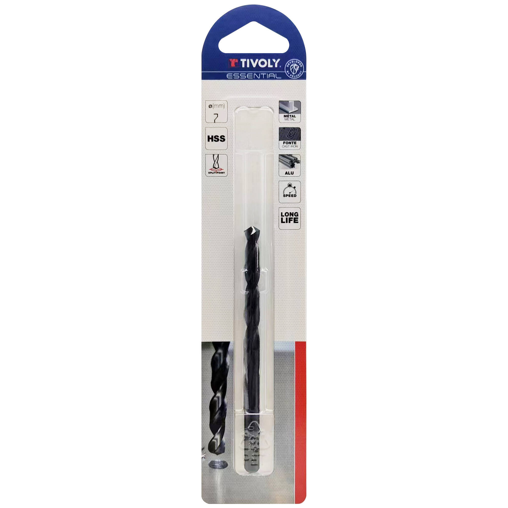 Ø: 7 / L: 109 / Broca para metal HSS - Tratamiento STEAM -Afilado SPLIT POINT (Blíster)