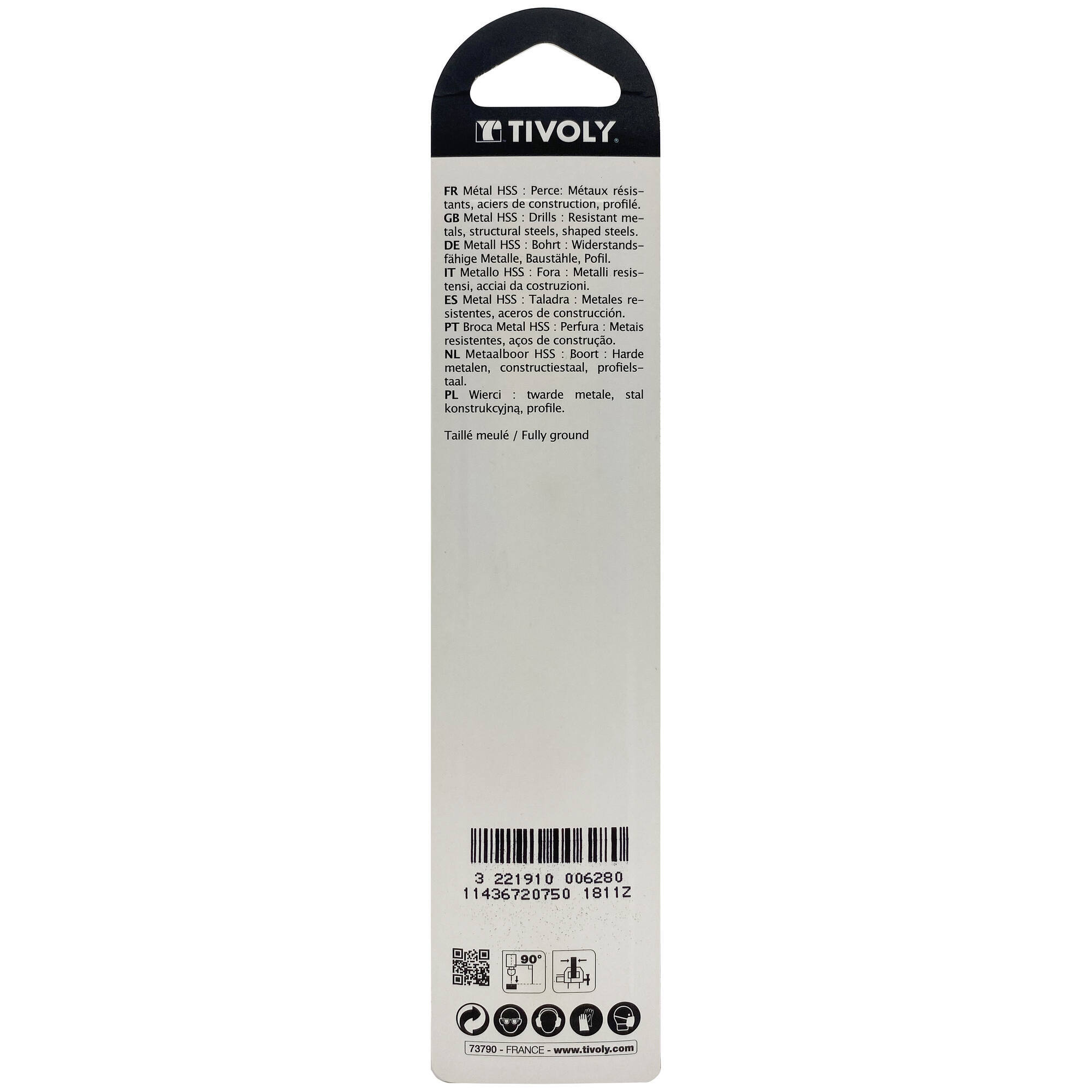 Ø: 7.5 / L: 109 / Broca para metal HSS - Tratamiento STEAM -Afilado SPLIT POINT (Blíster)