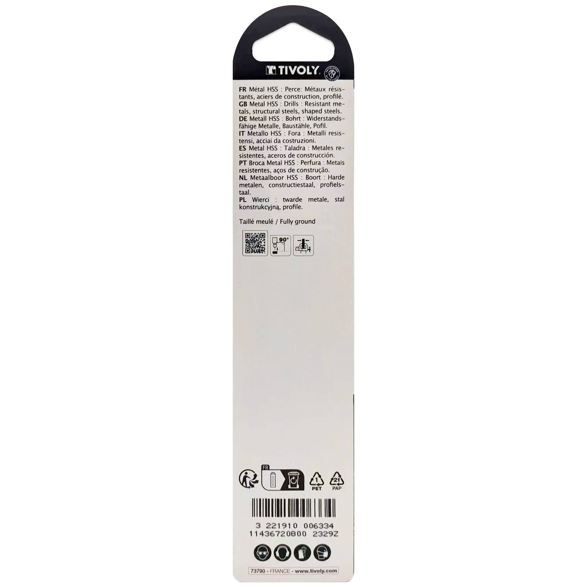 Ø: 8 / L: 117 / Broca para metal HSS - Tratamiento STEAM -Afilado SPLIT POINT (Blíster)