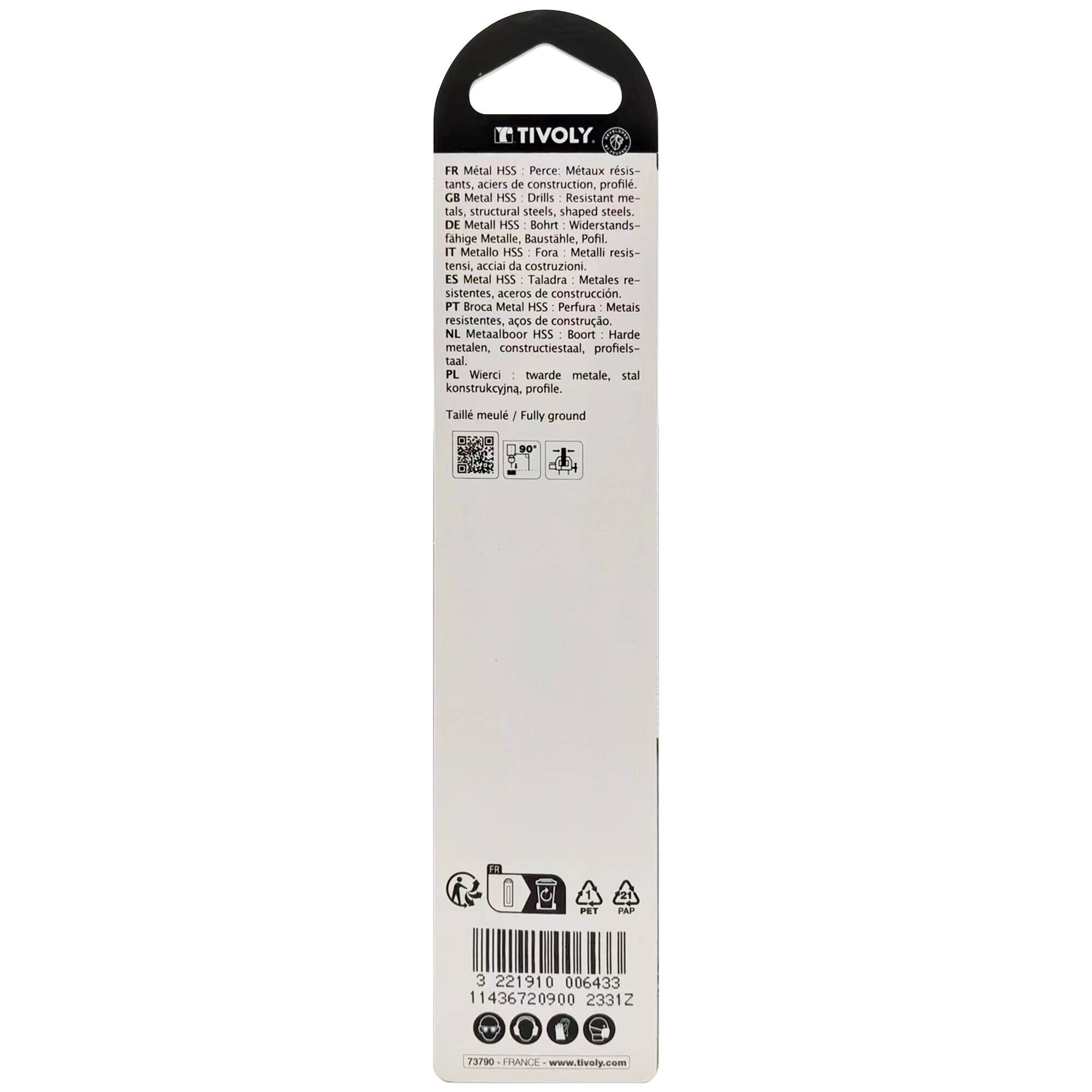 Ø: 9 / L: 125 / Broca para metal HSS - Tratamiento STEAM -Afilado SPLIT POINT (Blíster)