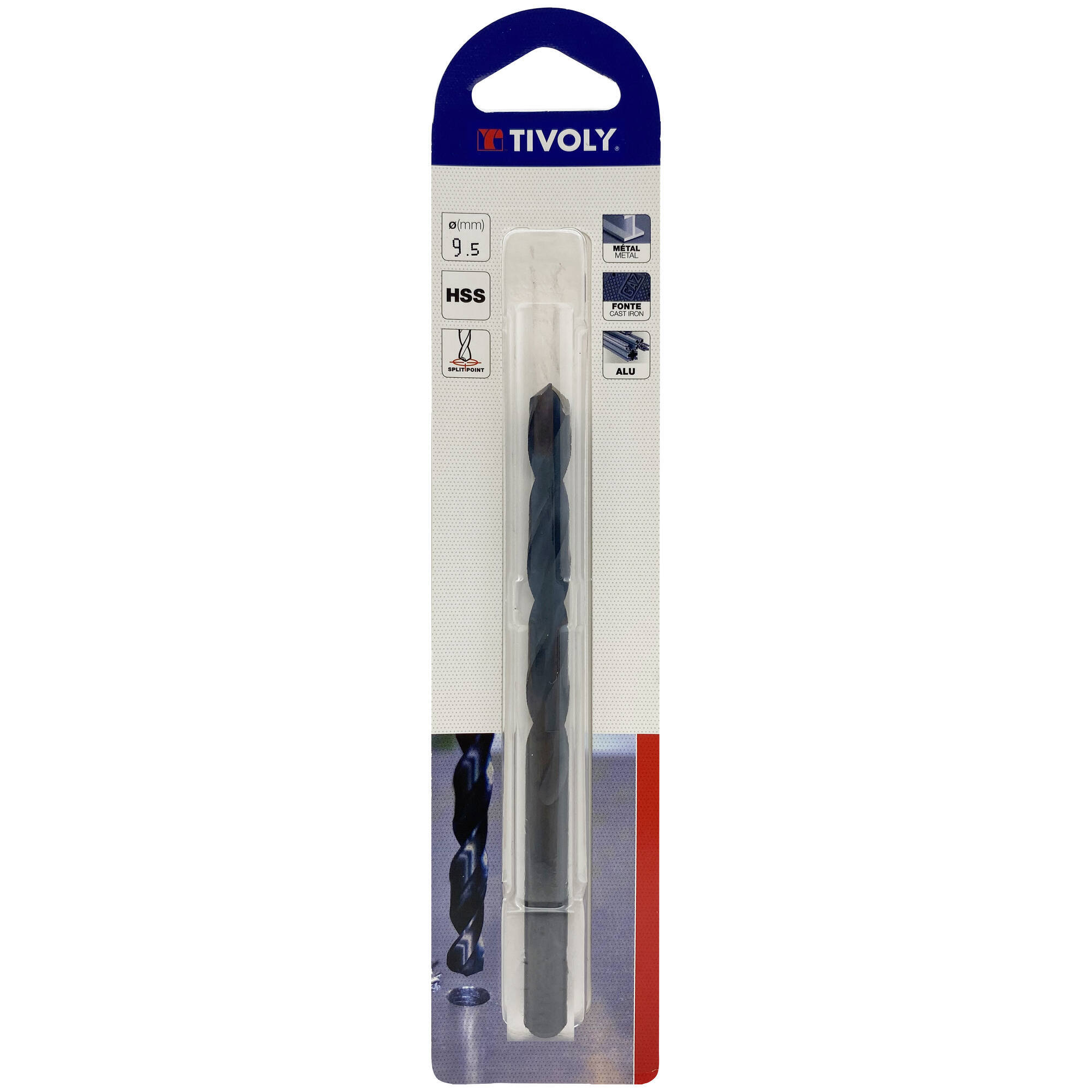 Ø: 9.5 / L: 125 / Broca para metal HSS - Tratamiento STEAM -Afilado SPLIT POINT (Blíster)