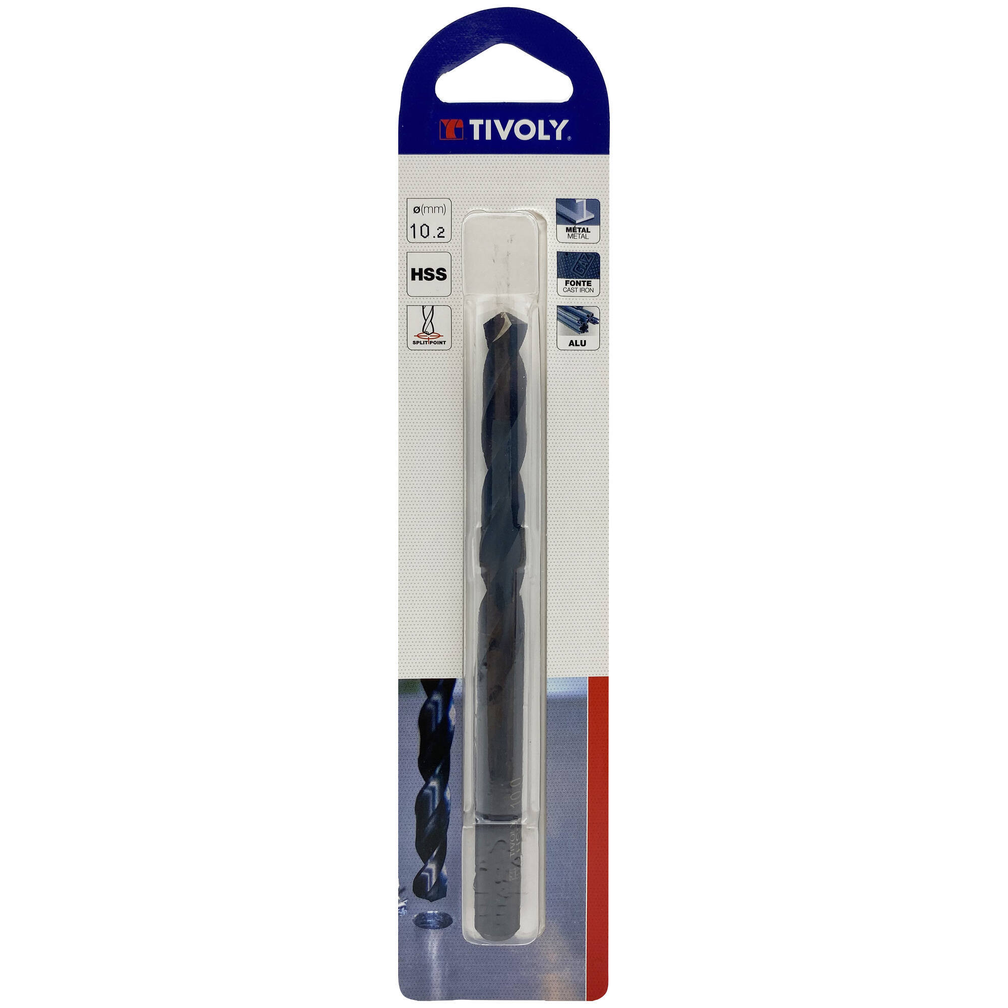 Ø: 10.2 / L: 133 / Broca para metal HSS - Tratamiento STEAM -Afilado SPLIT POINT (Blíster)