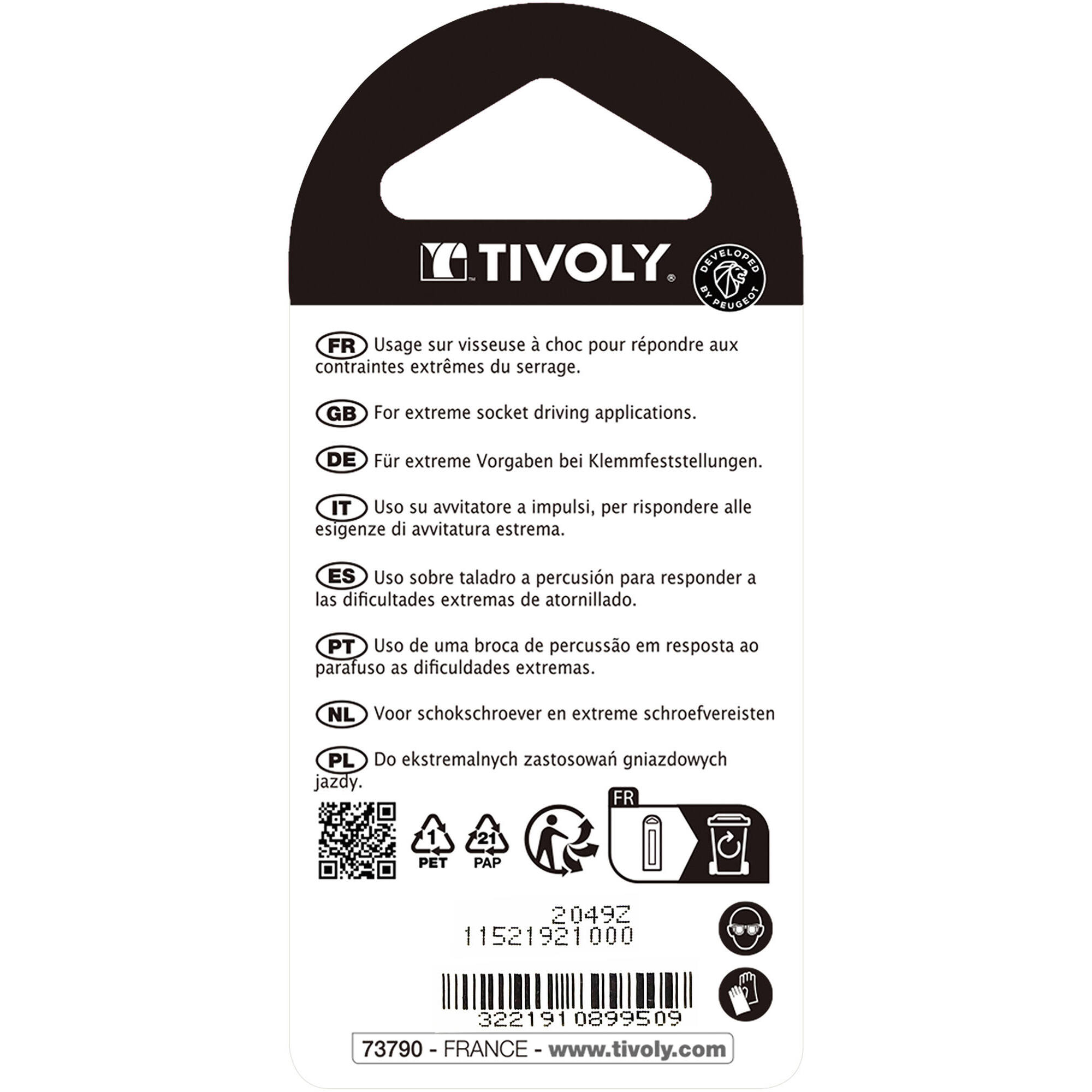 Llave de vaso magnética -IMPACTO (Blíster) N°: N10 / L: 45