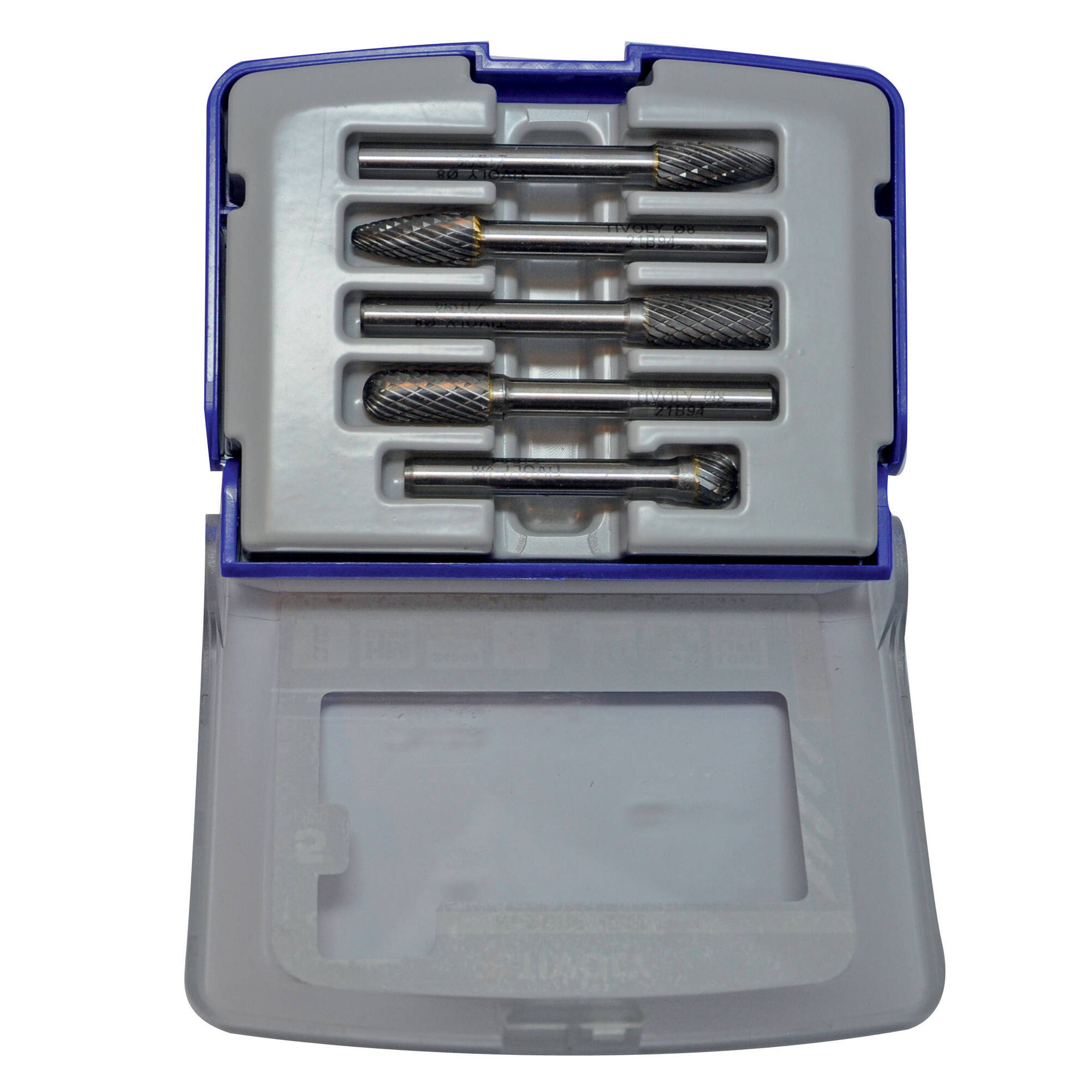 5 fresas lima rotativas de Metal Duro Ø 8 mm Dentado normal con rompevirutas mango de 6 mm